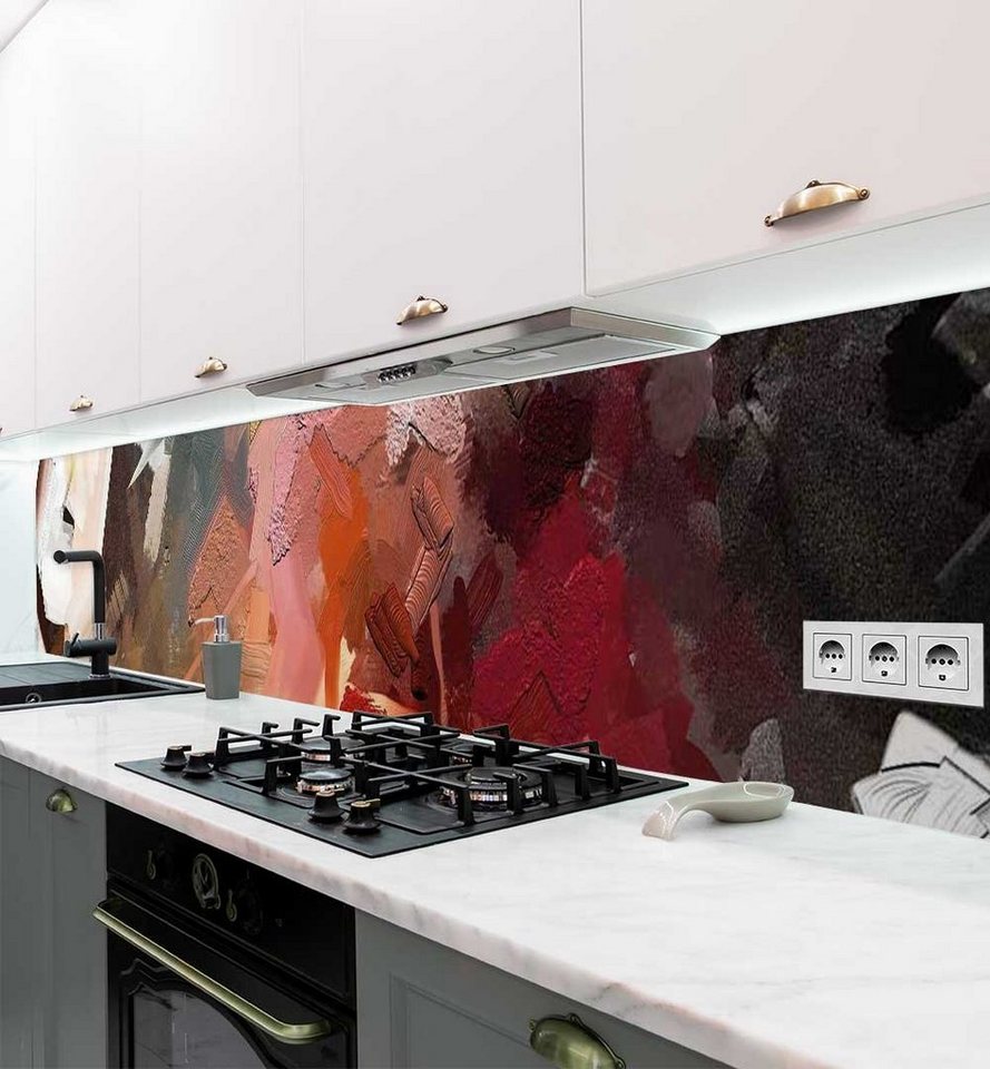 Thumbnail - MyMaxxi Dekorationsfolie Küchenrückwand selbstklebend Gemälde mit Pinselstrichen Spritzschutz, (Klebefolie passend gesch...