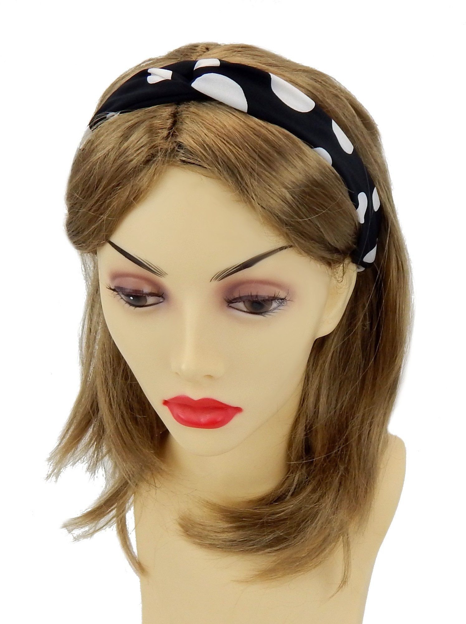 Ella Jonte Haarband, schwarz weiß Punkte Rockabella Retro Alice Band