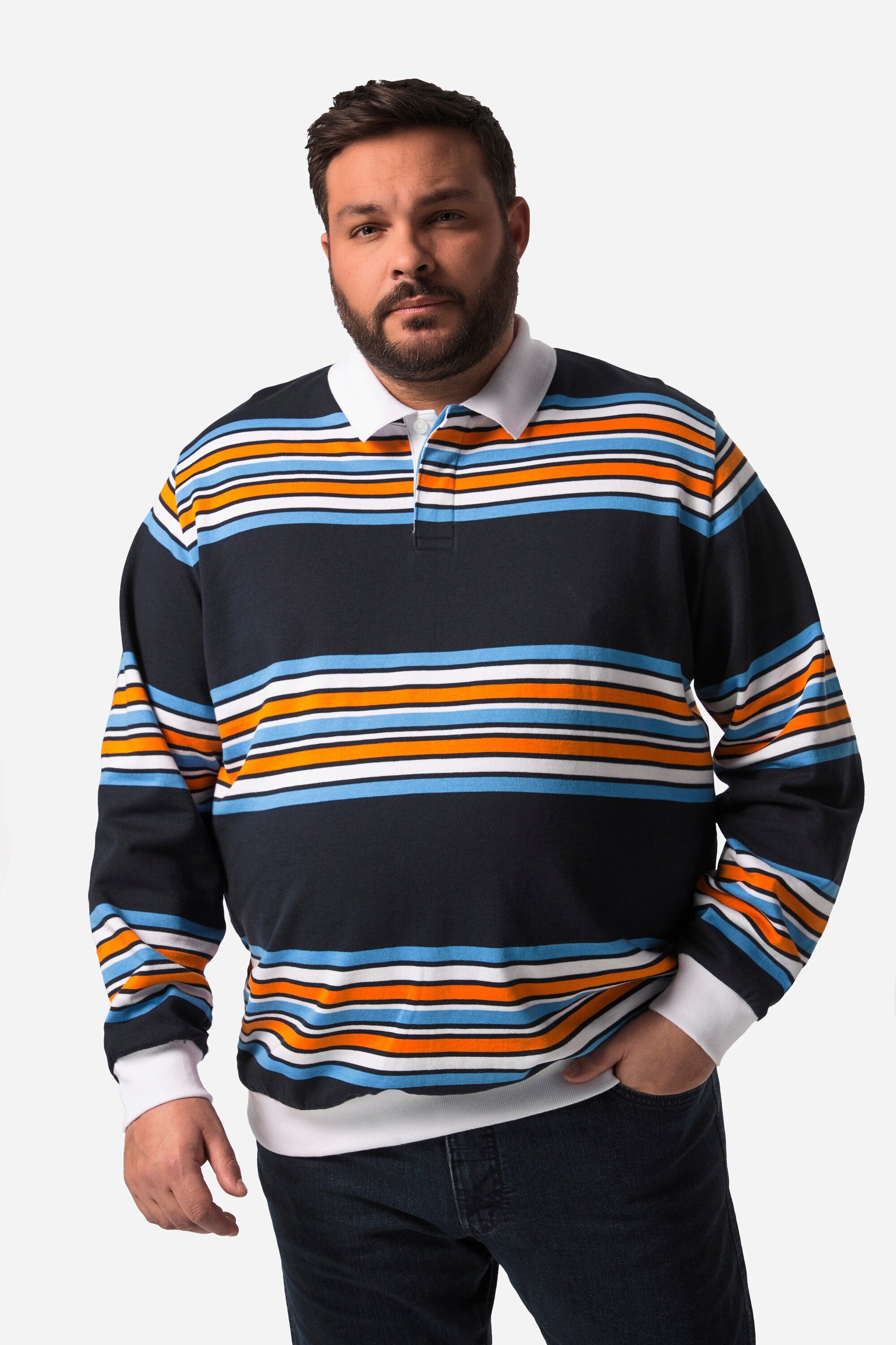 Boston Park Sweatshirt Rugby-Sweater Ringel Polokragen günstig online kaufen