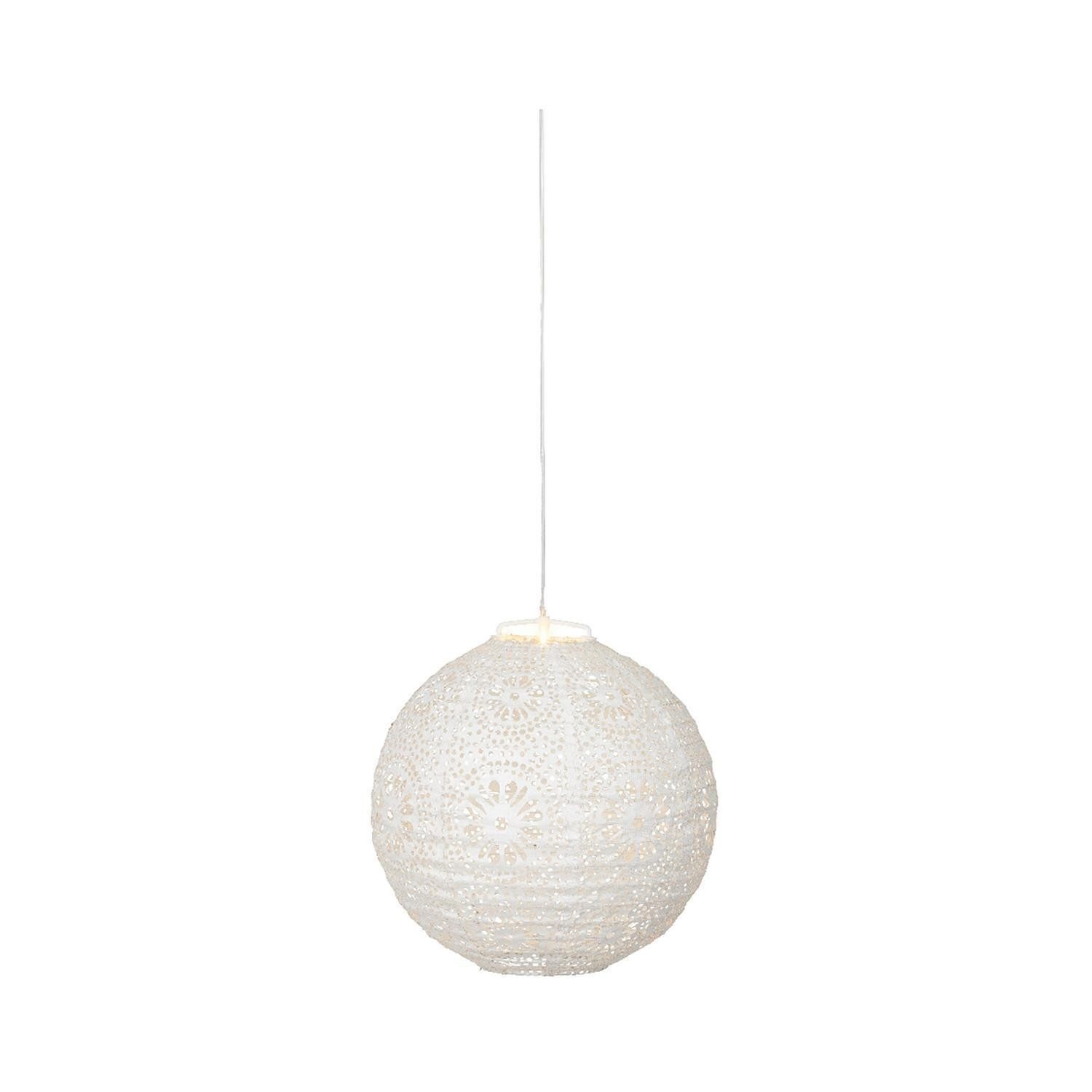 Kaemingk LED Solarleuchte Laterne SOLARIA, Weiß, Kunststoff, LED fest integriert, Solarbetrieben, Ø 25 x H 23 cm