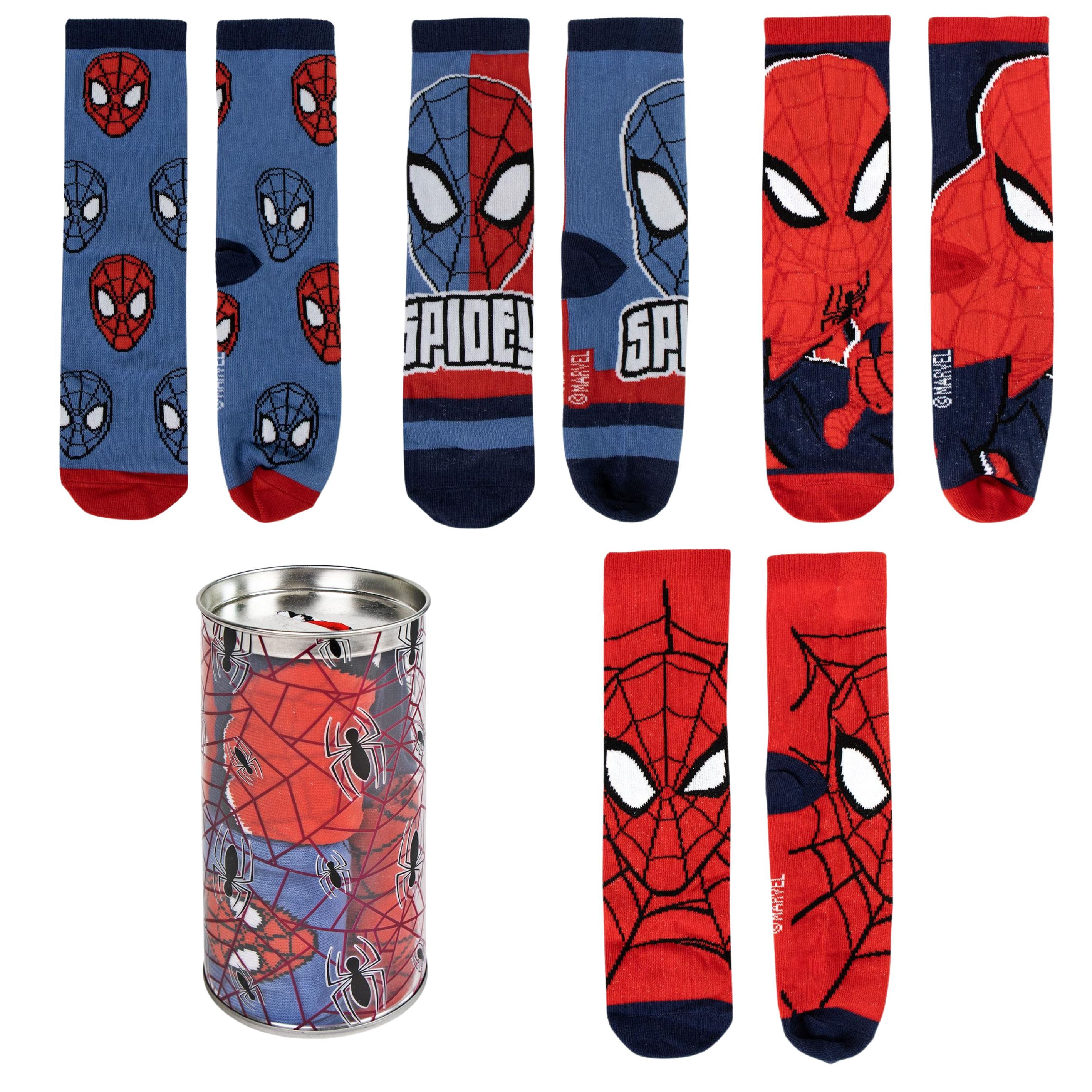 Spiderman Langsocken Spiderman 4er Pack Jungen Шкарпетки Strümpfe Geschenkverpackung Spardose