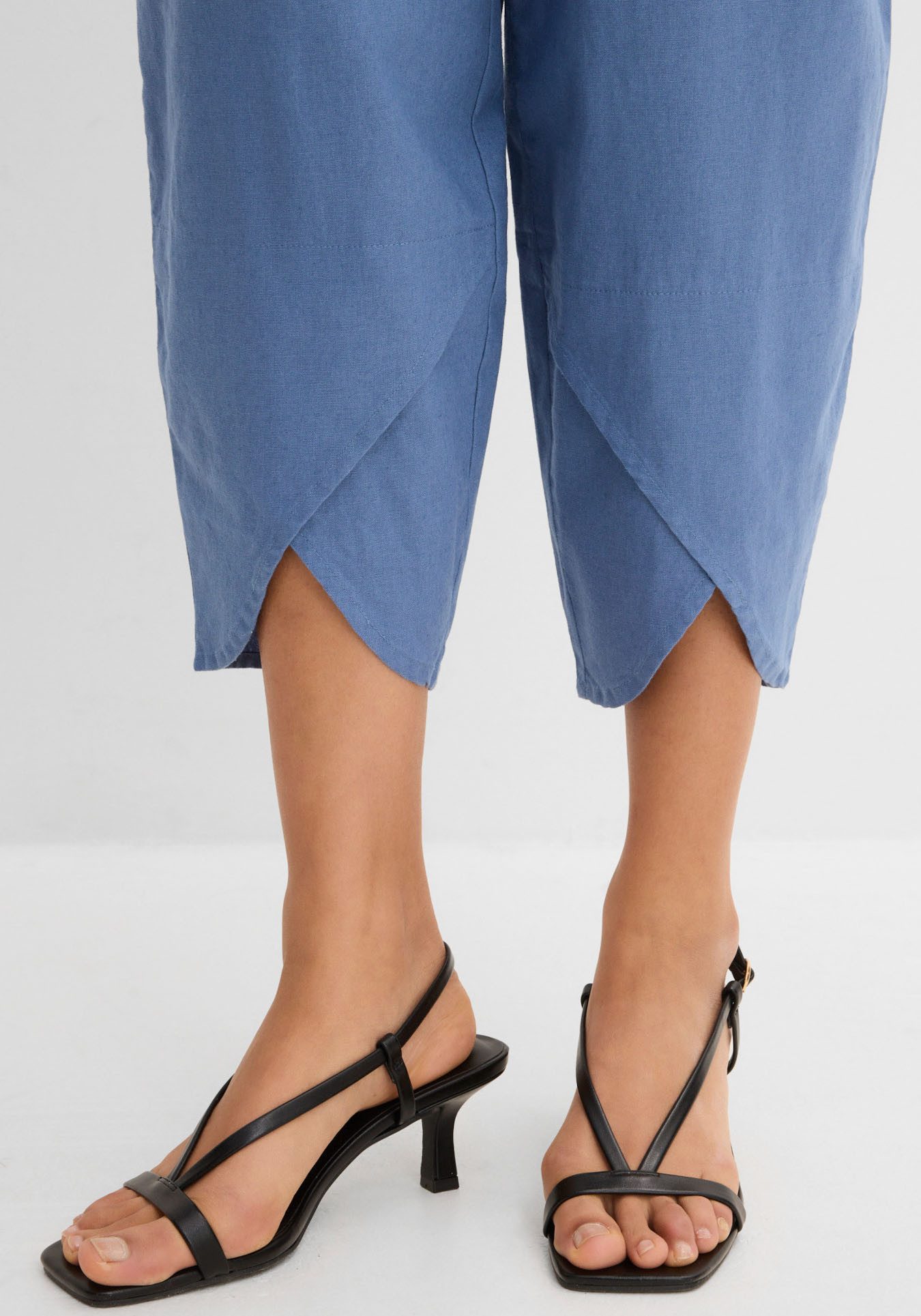 bonprix 3/4-Hose aus Leinen-Mix, mit Seitenschlitzen, Regular Fit, casual Stil