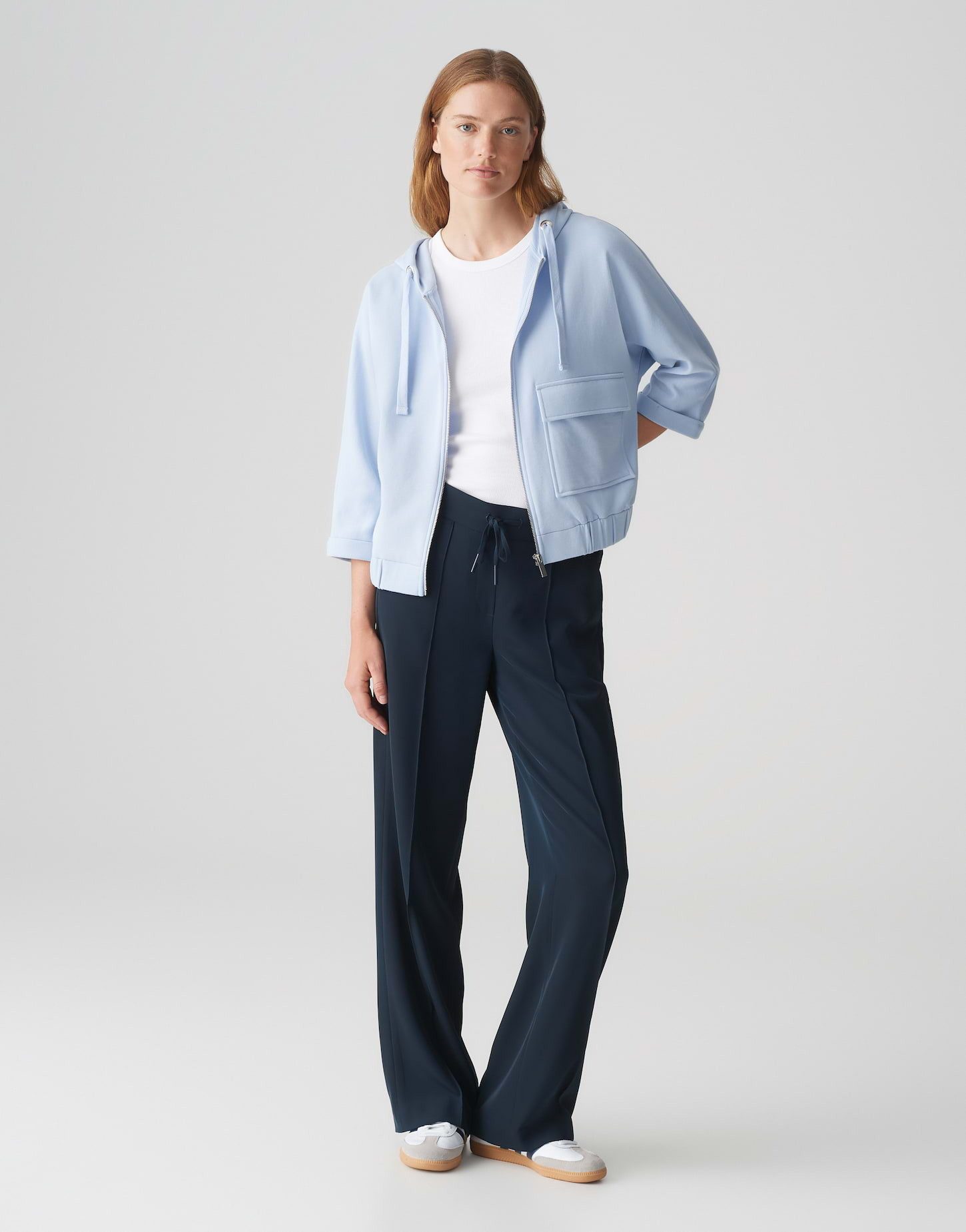 OPUS Sweatjacke GUSA Batwing Fit aus softer Baumwolle