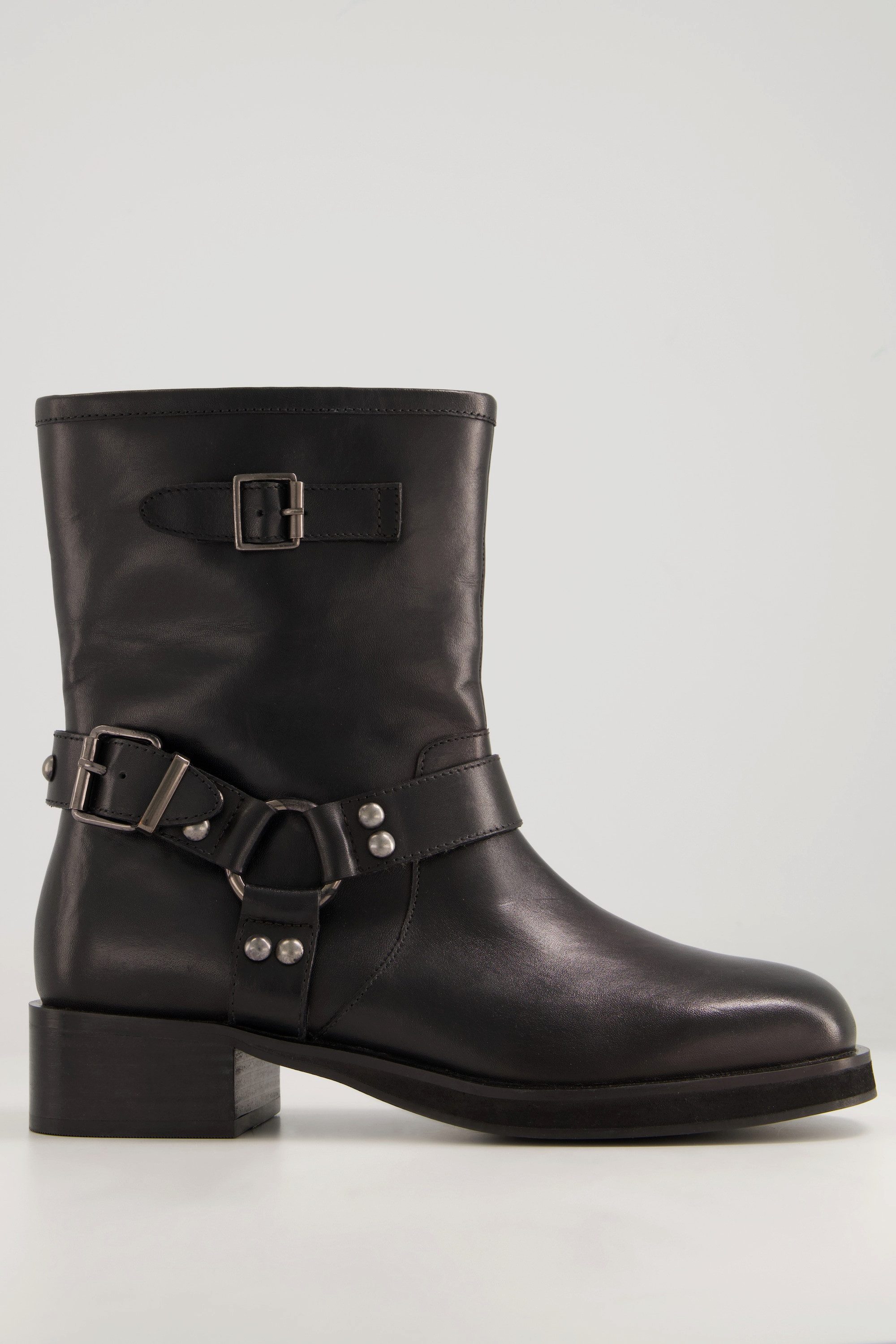 Studio Untold Leder-Bikerboots Zierschnalle Weite H günstig online kaufen