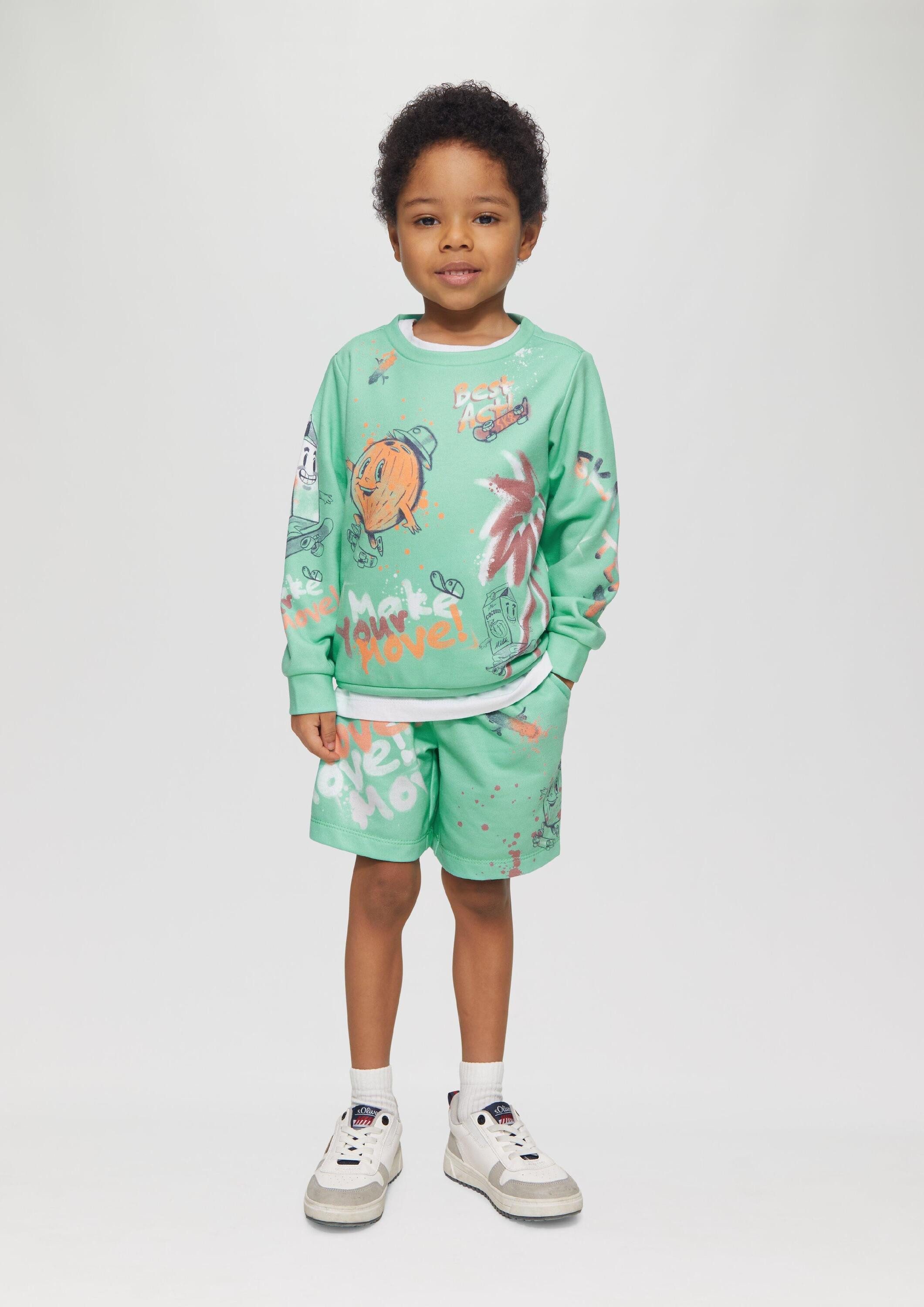 s.Oliver Sweatshirt Sweatshirt Weiches Sweatshirt mit All-over-Print