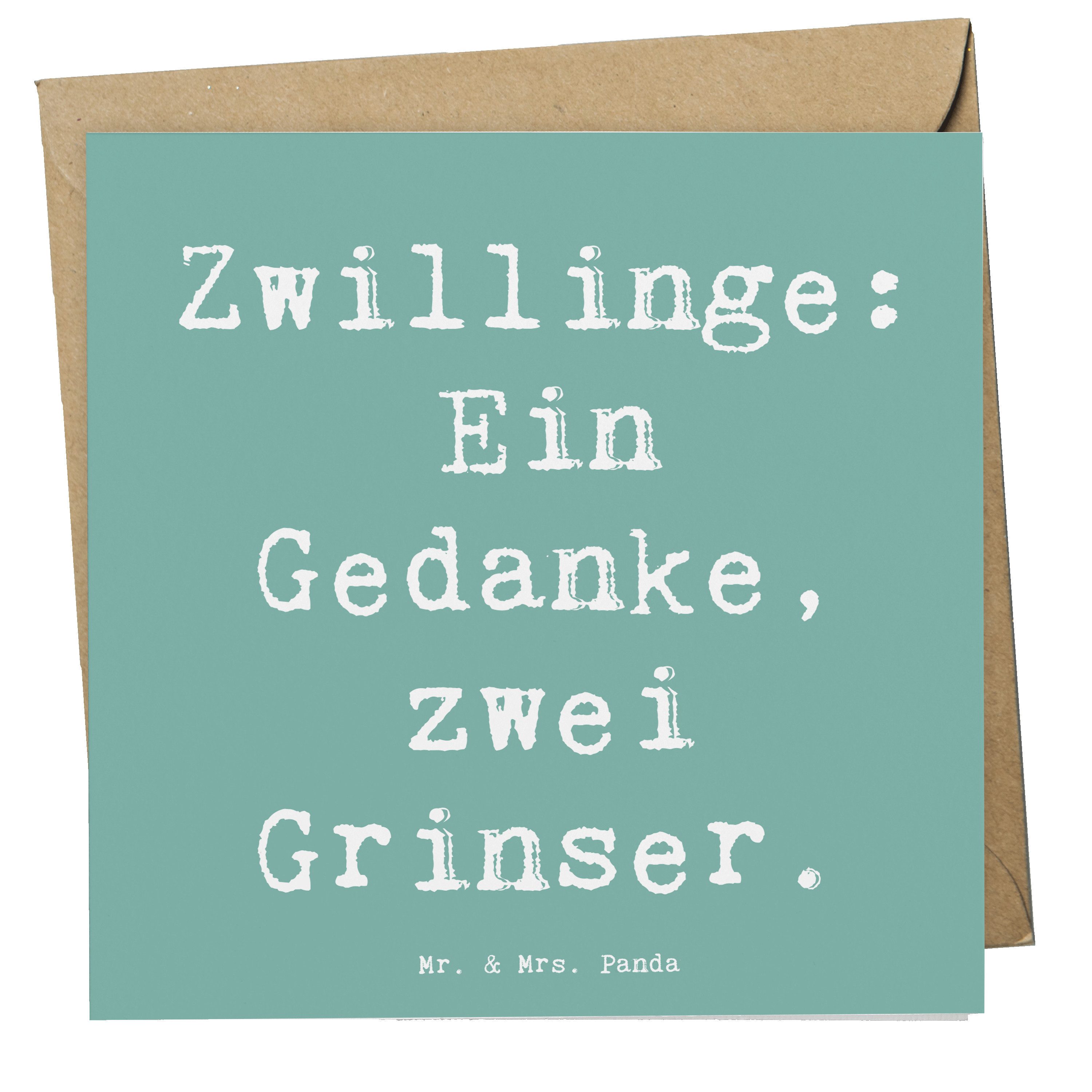 Grußkarte Spruch Zwillingsgeschwister Grinser - Meeresbrise - Geschenk, Gedanke