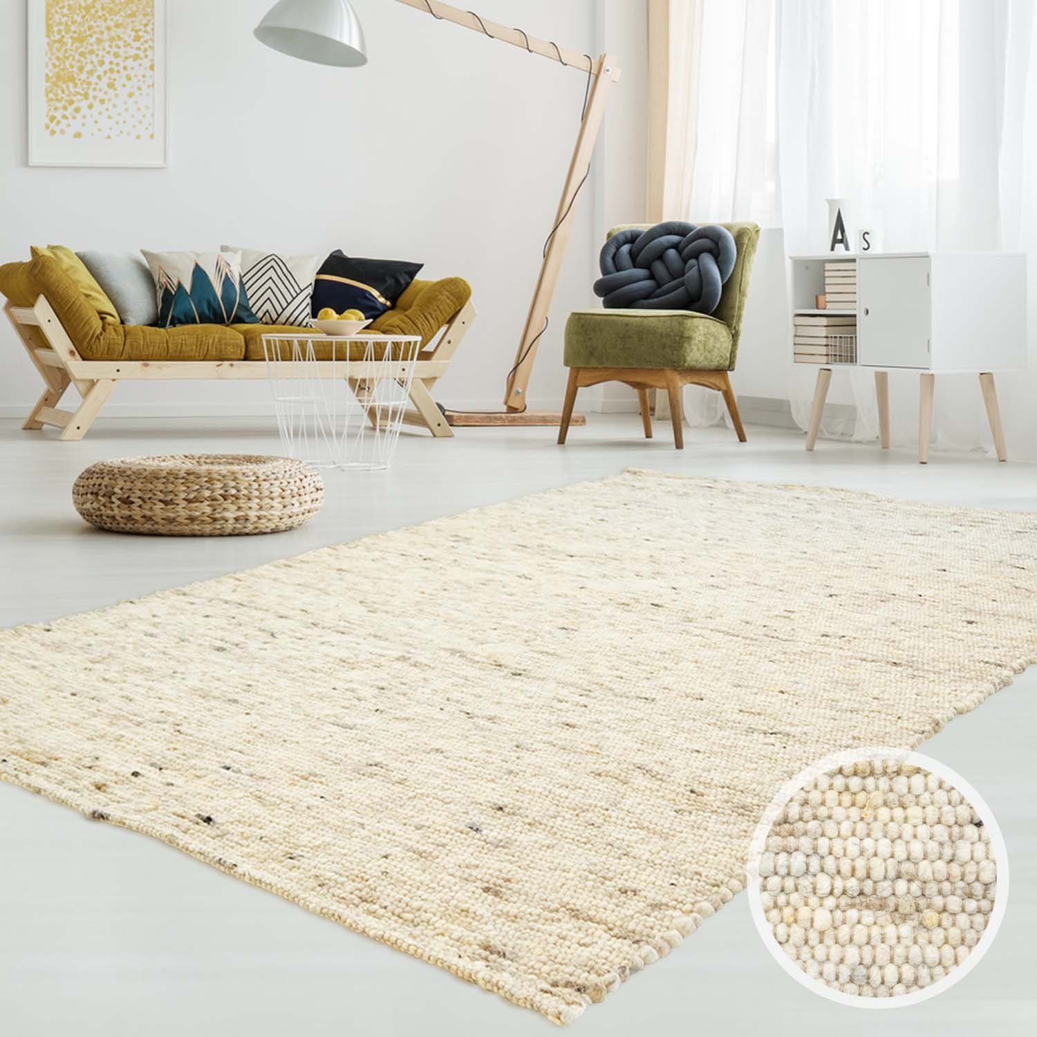 TaraCarpet Wollteppich TaraCarpet Lambrecht, rechteckig, Höhe: günstig online kaufen
