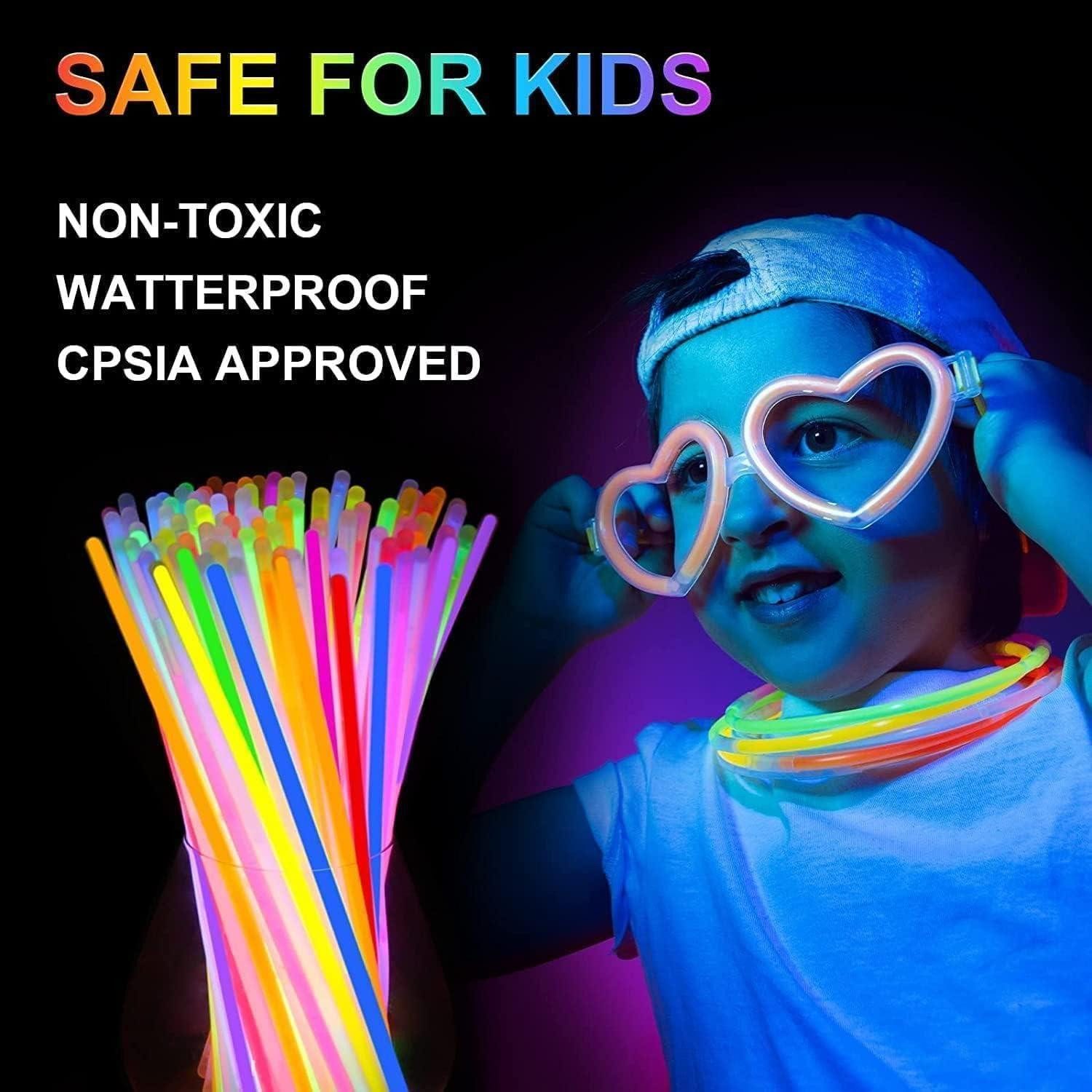 LuxusKollektion Dekohänger 30er Neon Knicklichter Set mit Verbinder, Leuchtbrillen - Party Pack