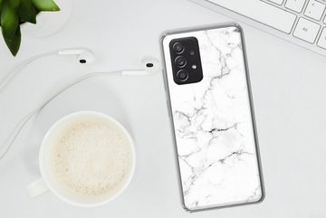 MuchoWow Handyhülle Marmor - Weiß - Grau - Luxus - Marmoroptik - Strukturiert, Phone Case, Handyhülle Samsung Galaxy A53, Silikon, Schutzhülle