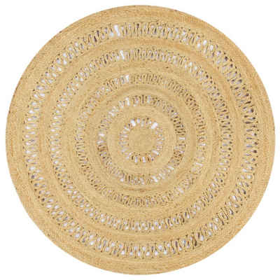 Teppich Handgefertigt Geflochten Jute 150 cm, furnicato, Runde