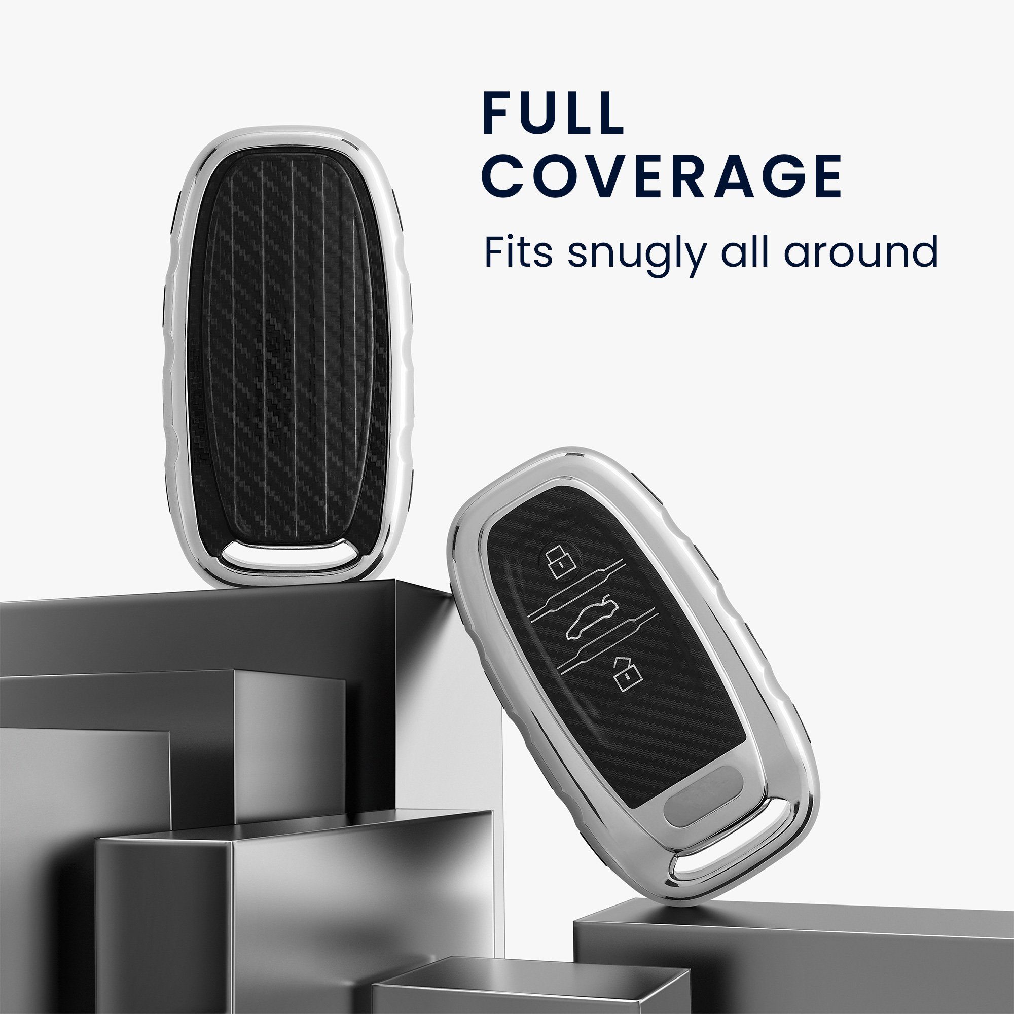 kwmobile Schlüsseltasche Hülle für Audi A6 A7 A8 Q7 Q8 3-Tasten Autoschlüss günstig online kaufen