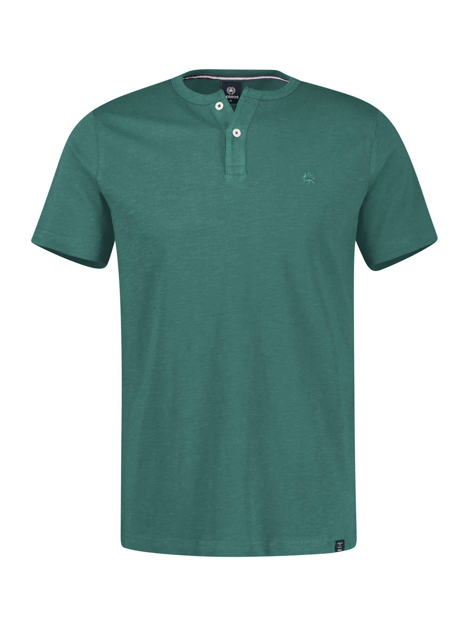 LERROS Kurzarmshirt mit Serafino-Kragen – Bild 3 von 4
