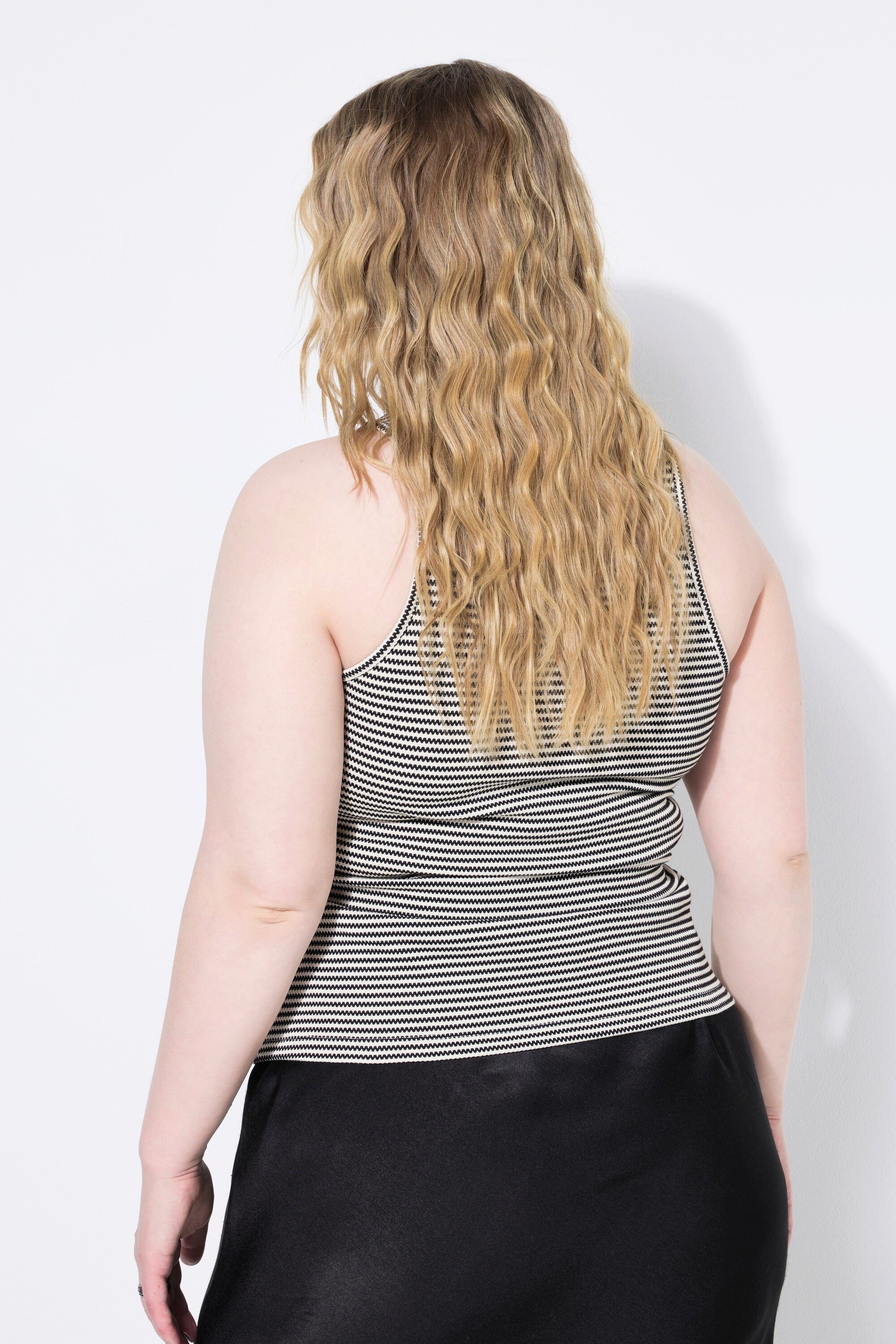 Studio Untold T-Shirt Tanktop Slim Shape Strukturjersey Ringel