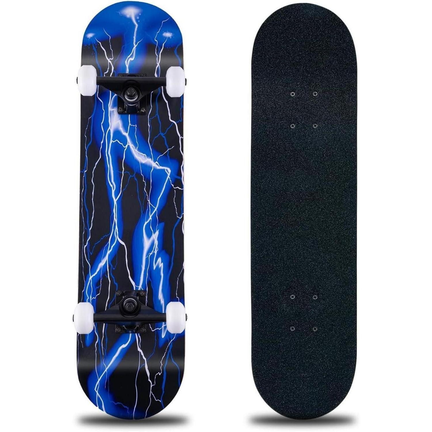 Skateboard Skateboard 31 x 8 Zoll mit ABEC-11 Kugellager, 95A Rollen Blue