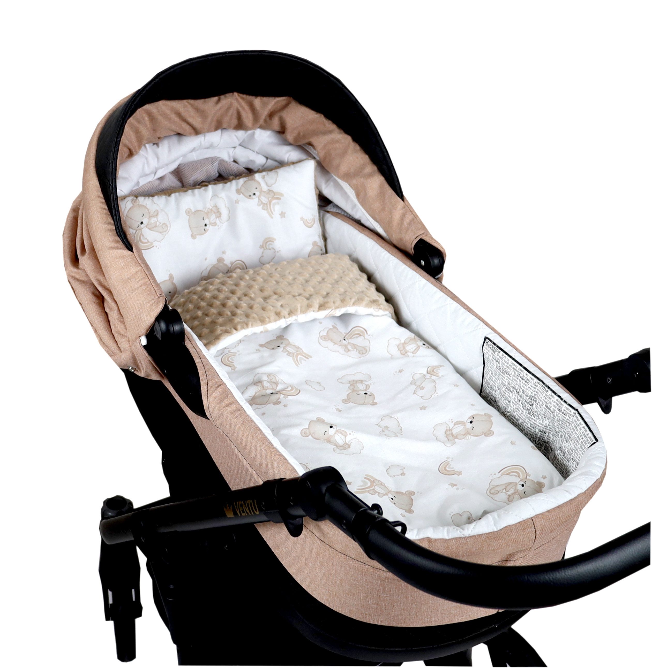 Kinderdecke BABYLUX Babydecke MINKY 2Set Kuscheldecke Decke 75 x 60cm Kinderwagen, BabyLux, MP138 - Beige + Bären