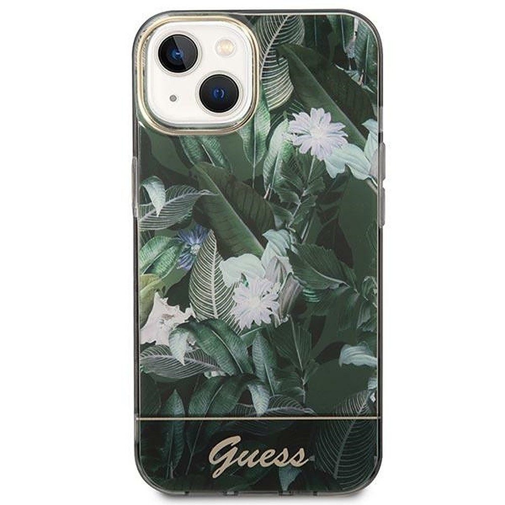 Guess Smartphone-Hülle Handyhülle Schutzhülle Hartschale 6,7", Blumenmuster, Hartschale, Guess-Logo