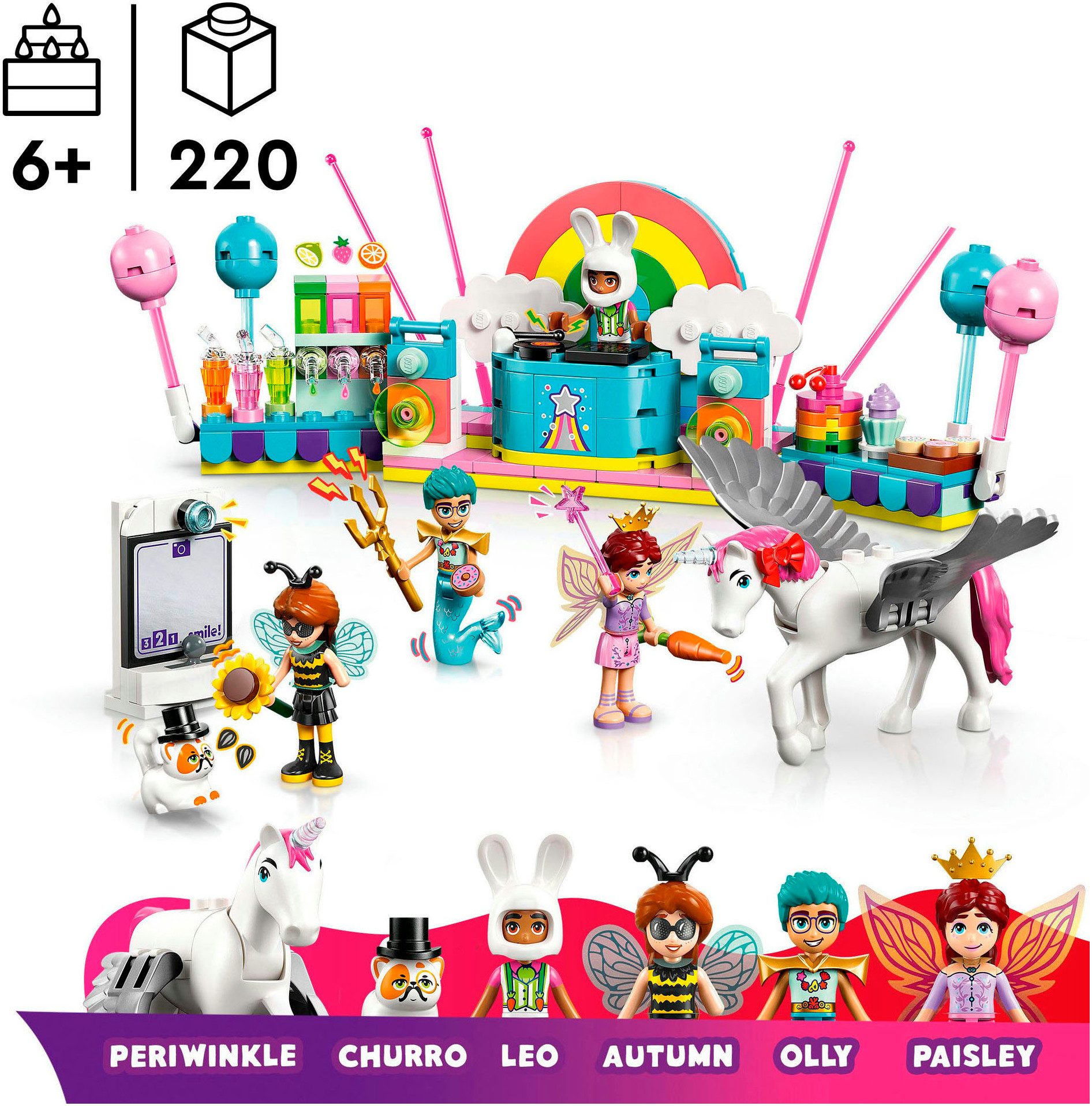 LEGO® Kostümparty mit Einhorn und Fee (42661), LEGO Friends Konstruktionsspielsteine, (261 St), Made in Europe – Bild 3 von 5