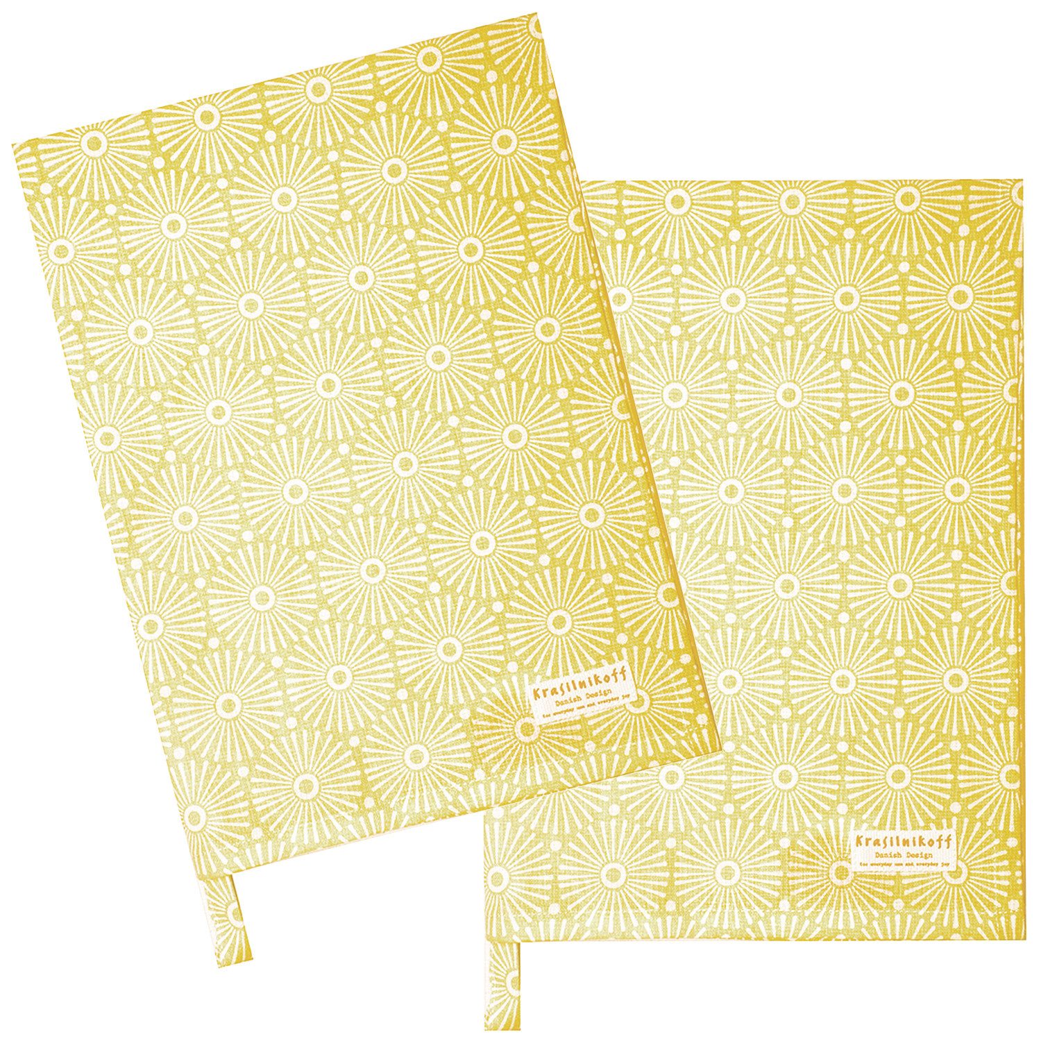 Krasilnikoff Geschirrtuch Sunflowers, (2-tlg., 2-teilig), Geschirrtücher ca.50x70cm Baumwolle