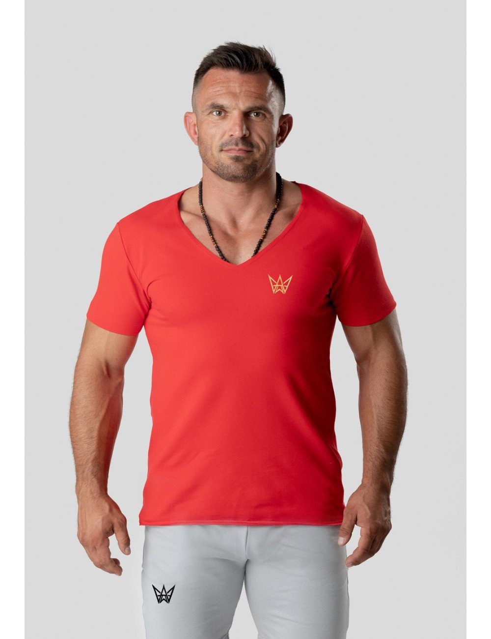 TRES AMIGOS T-Shirt T-Shirt mit tiefem V-Ausschnitt im sportlichen Stil
