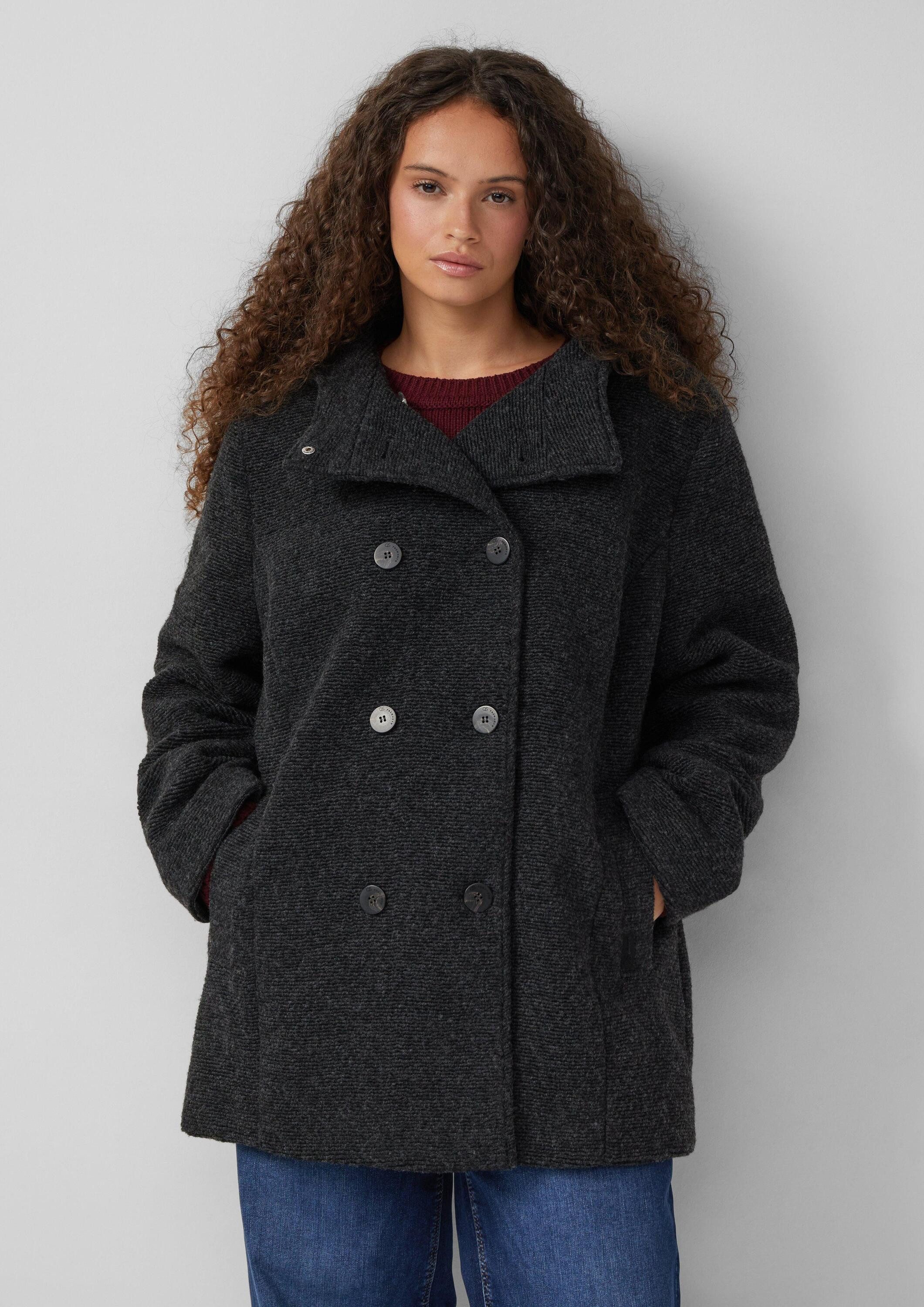 QS Funktionsjacke Outdoor-Jacke Kurzmantel in Wolloptik günstig online kaufen