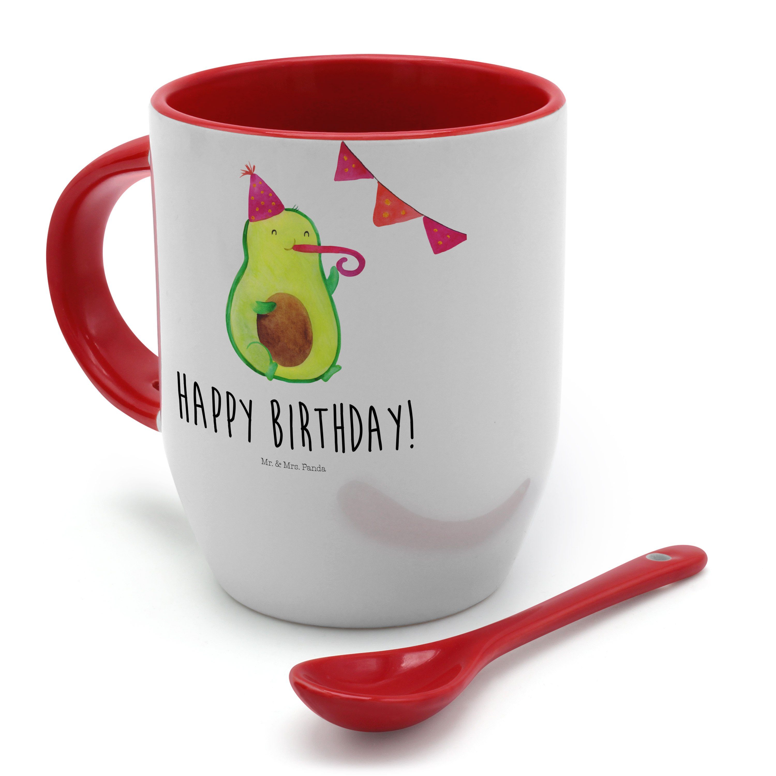 Keramik Weiß Birthday Feie, Mr. Tasse, Avocado Tasse - Party, Vegan, - Mrs. & Tassen, Panda Geschenk,
