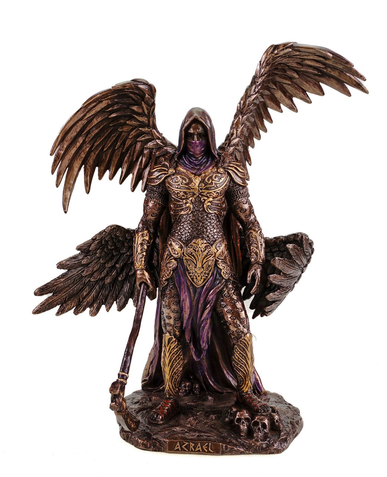 Vogler Fantasy-Figur Azrael Erzengel Figur Todesengel mit Sense 26cm by Veronese bronziert