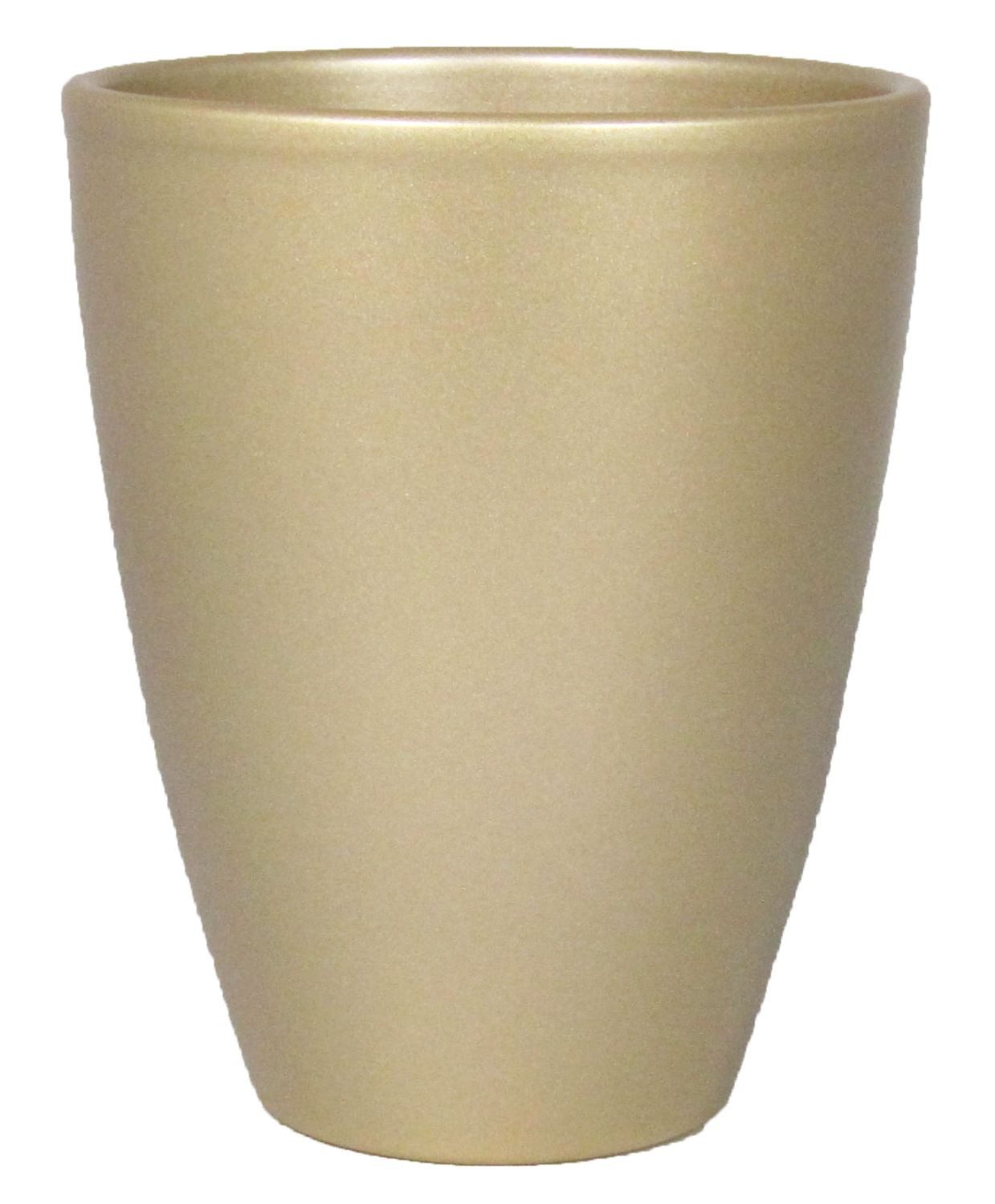 INNA-Glas Dekovase Keramik Vase, Gold-matt, 17 cm, Ø 13,5 cm