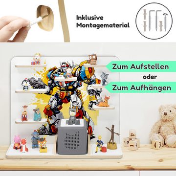 stadtecken Kinderregal Holzregal für Musikbox, Passend für die Toniebox und ca. 50 Tonies