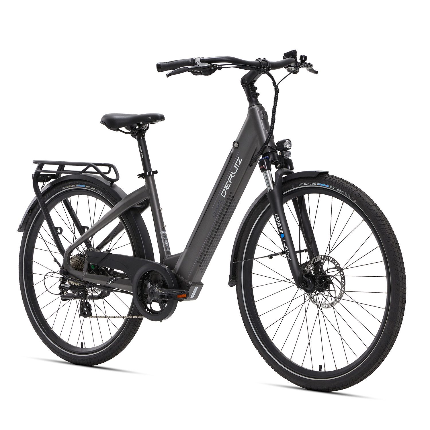 DERUIZ E-Bike Cityrad 2025 Elegantes City E-bike Pedelec 28 Zoll, 8 Gang SHIMANO Altus RD-M310-Smart, Schaltwerk, Kettenschaltung, Heckmotor, 644 Wh, (mit Akku-Ladegerät, mit Werkzeug), gestufter Rahmen, 644Wh Hochleistungsakku