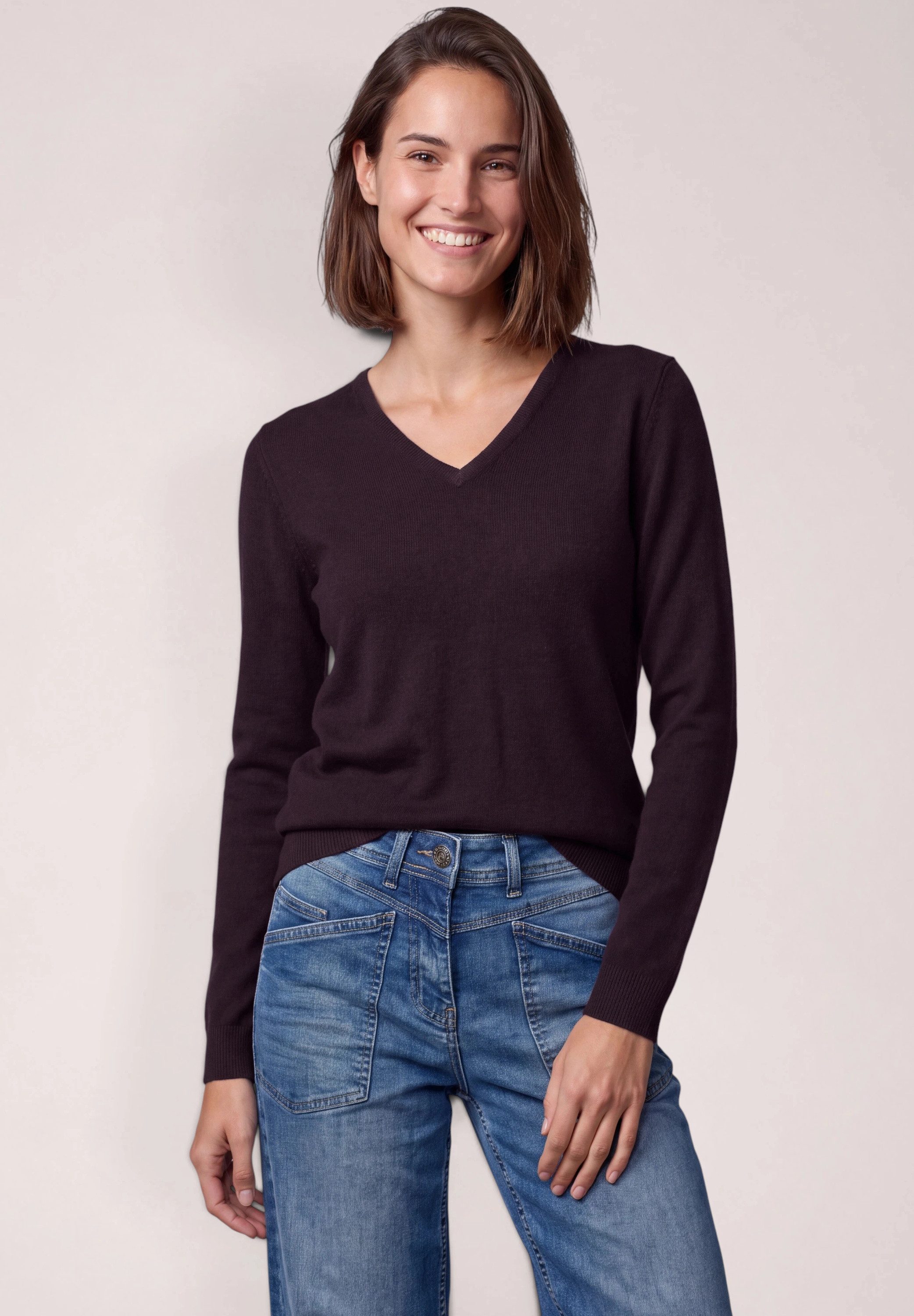 CECIL Strickpullover mit V-Ausschnitt