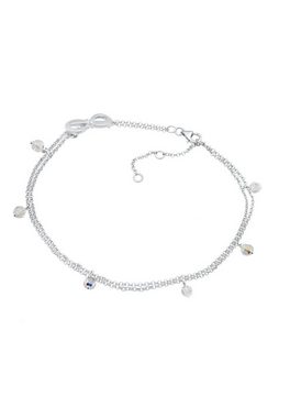 Nenalina Fußkette Infinity Kristalle Zirkonia 925 Silber