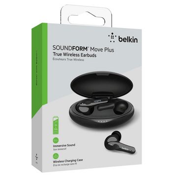 Belkin SOUNDFORM Move Plus wireless In-Ear-Kopfhörer (True Wireless, Bluetooth, mit kabellosem Ladecase)