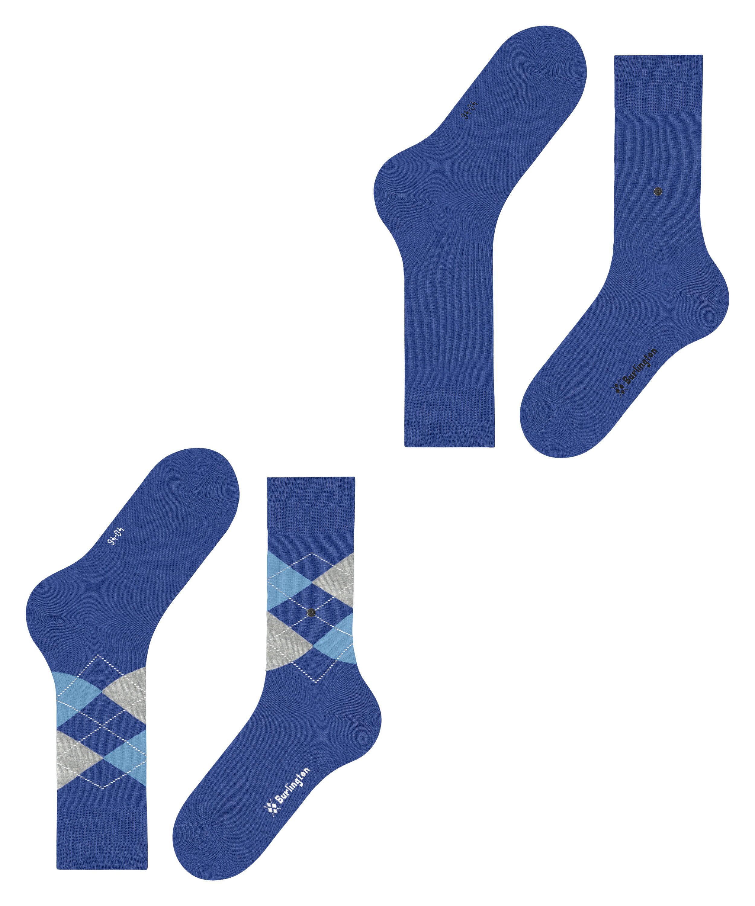 Burlington Socken Everyday Argyle Mix (2 Paar) atmungsaktiv, Einheitsgröße 40-46, Argyle-Muster – Bild 5 von 5