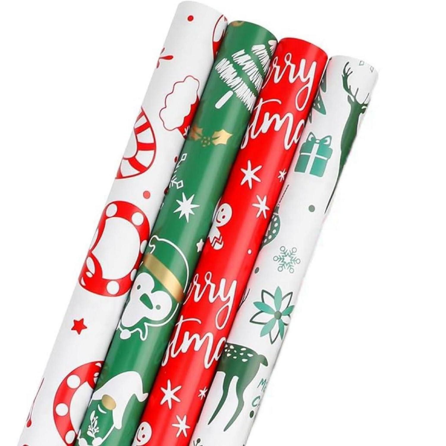 LuxusKollektion Geschenkpapier Geschenkpapier Weihnachten Set 4 Rollen, (4St)