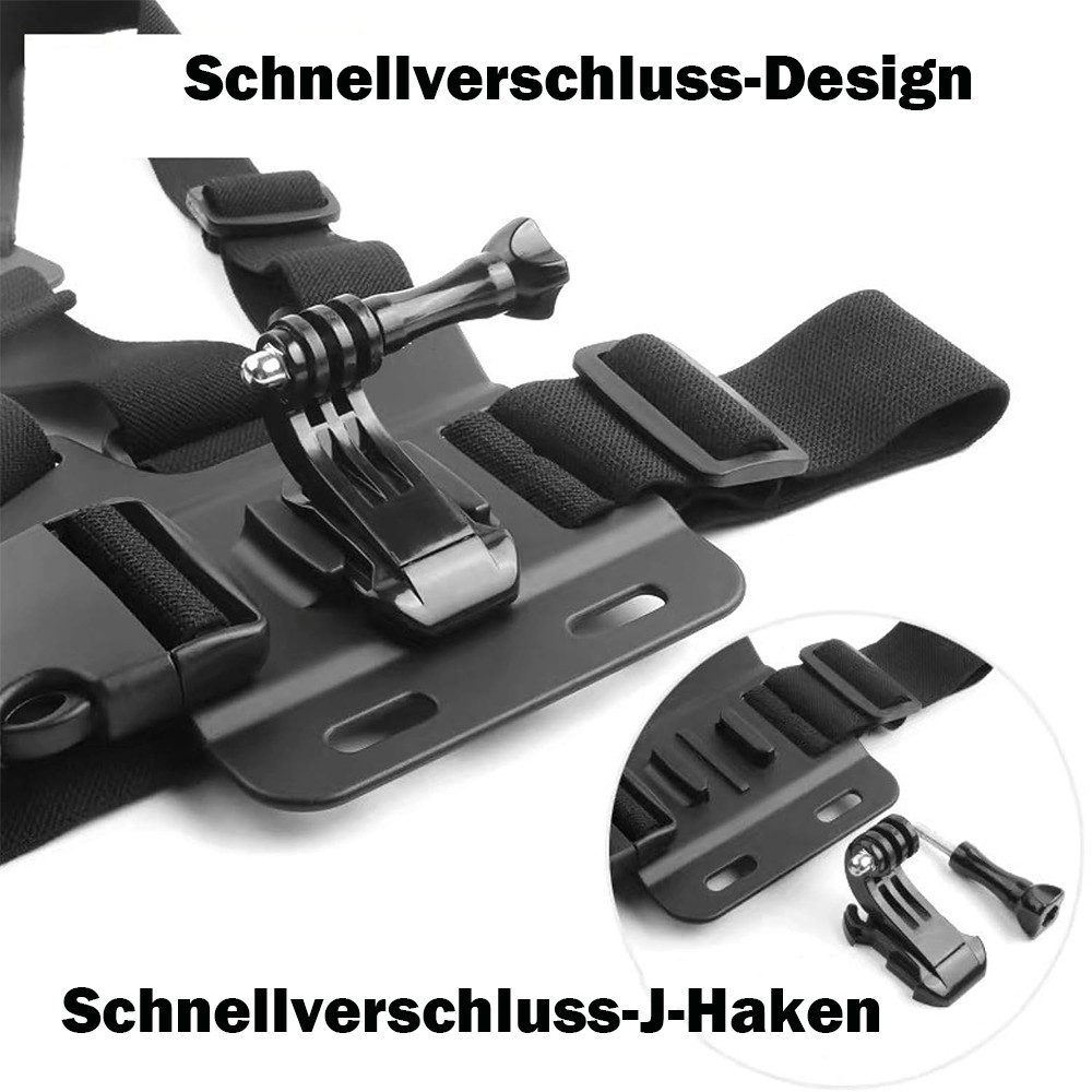 TUWENA Kamerahalterung Verstellbares Brustgurt Stirnband Halterungsset, Action Kamera Zubehör, (Kompatibel mit Akaso EK7000/DJI Osmo Action 5 Pro/4 /Surfola/Jad – Bild 3 von 5