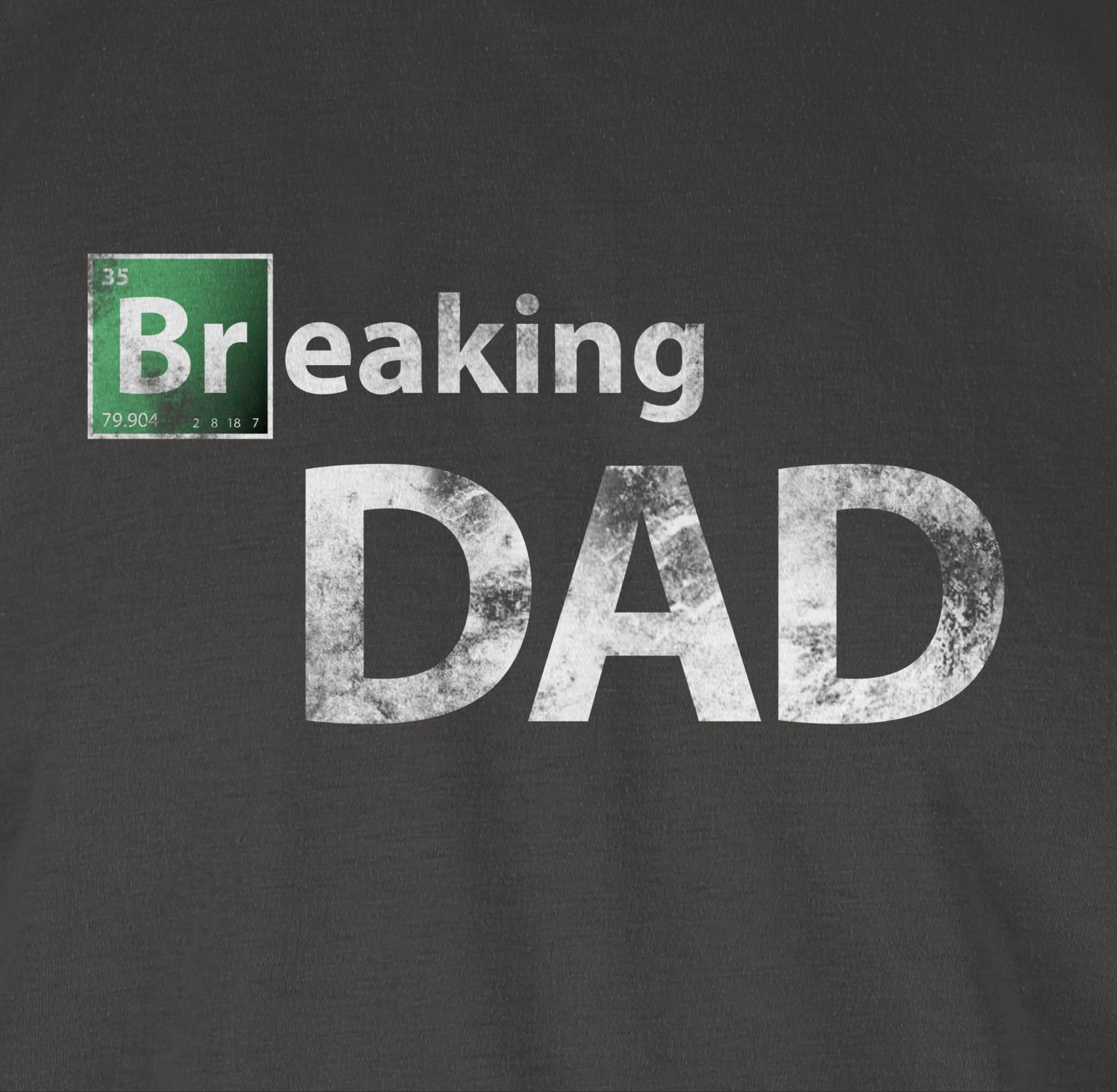Shirtracer 2 T-Shirt Breaking Vatertag Dunkelgrau für Papa Geschenk Dad