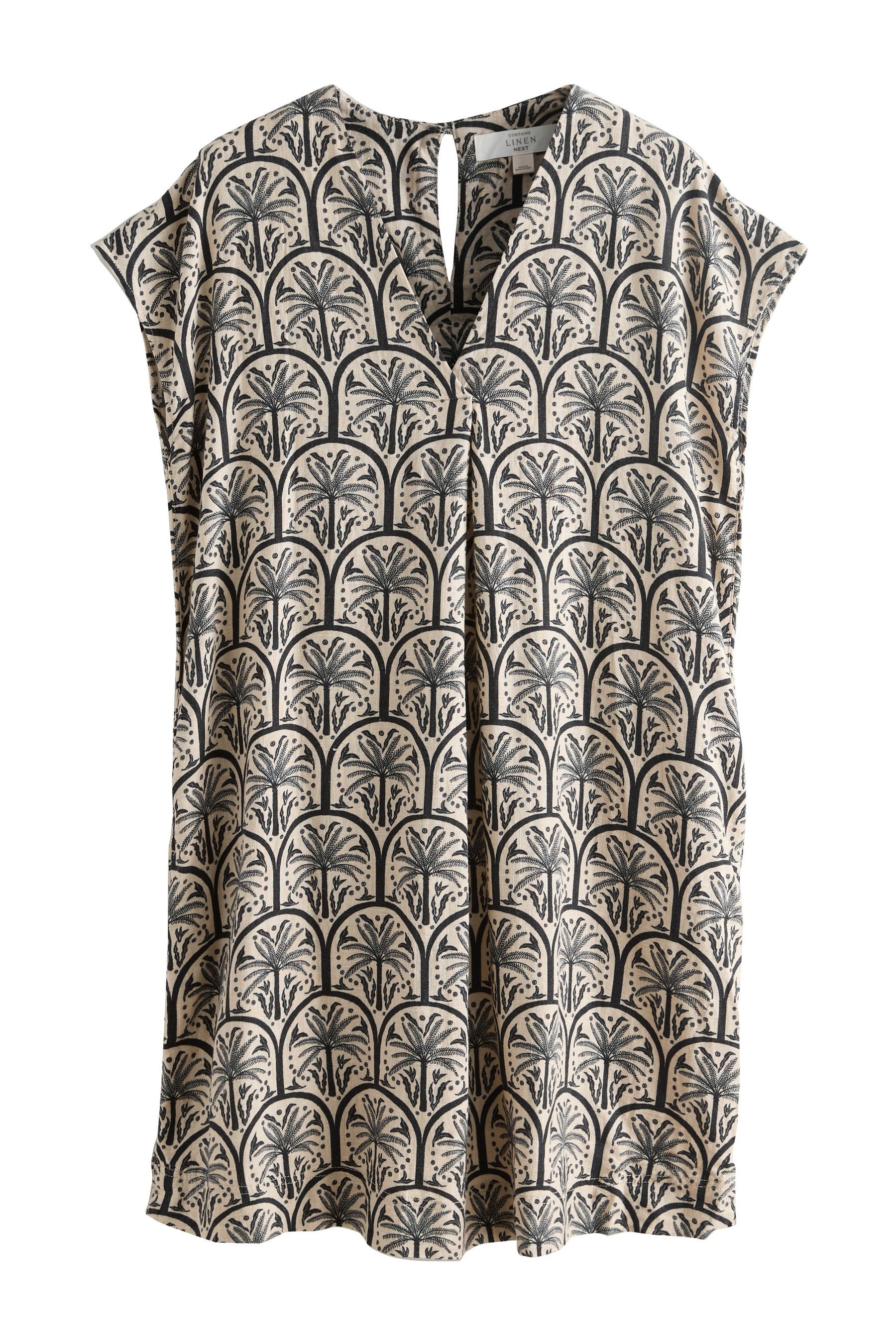 Next Minikleid Kurzärmeliges Kaftan-Minikleid, Kurzgröße (1-tlg)