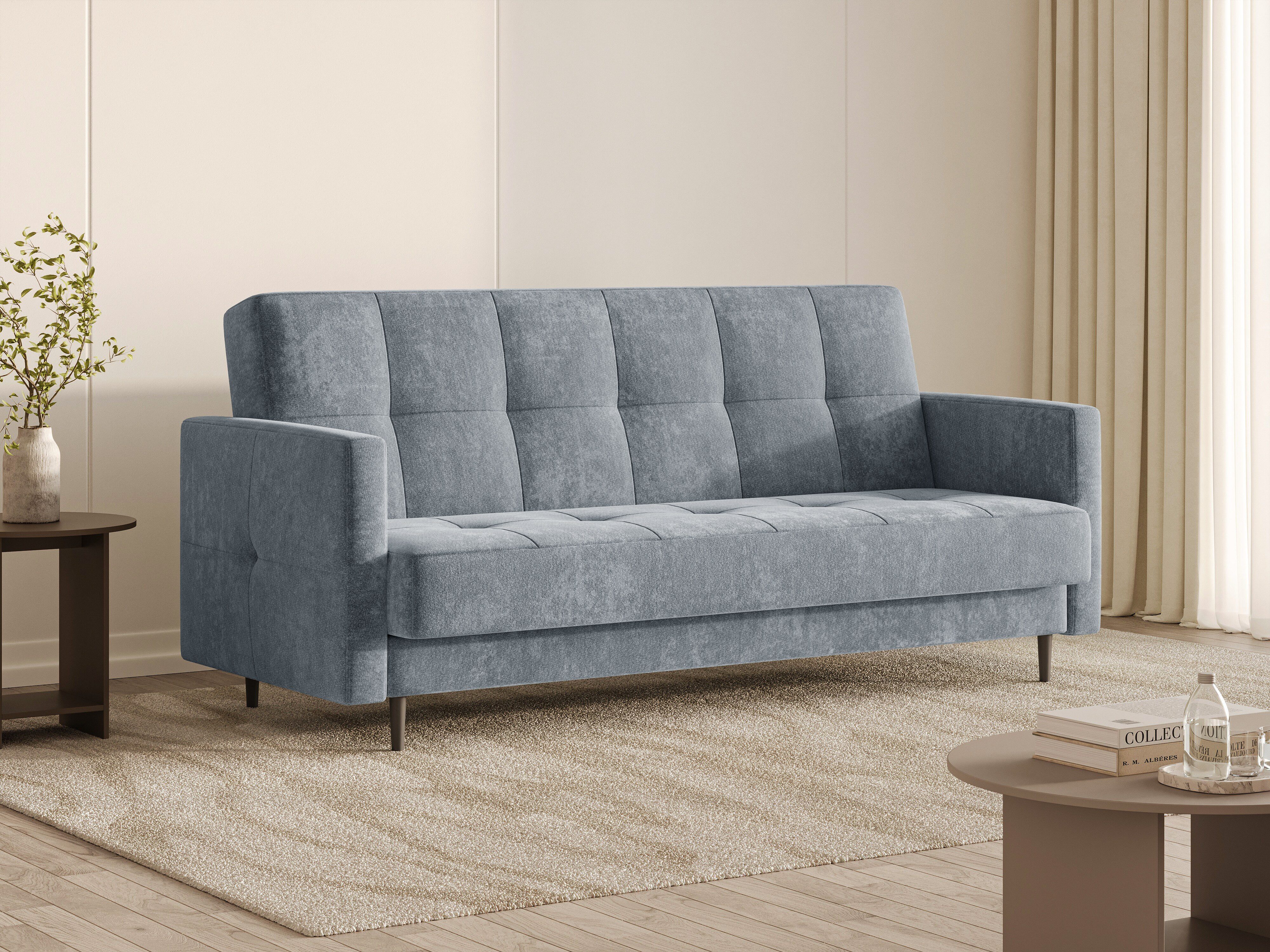 MOEBLO Schlafsofa LUMA, 3-Sitzer Schlafsofa mit Bettkasten, Schlaffunktion, Bonellfederung und Vibe-Strukturstoff, Click-Clack, Couch Polstermöbel Sitzmöbel Wohnzimmermöbel, (BxHxT): 211 x 90 x 97 cm