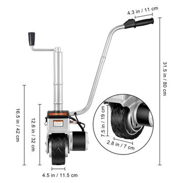 VEVOR Kettenanhänger Anhänger Stützrad 12V Elektrische Rangierhilfe Max.