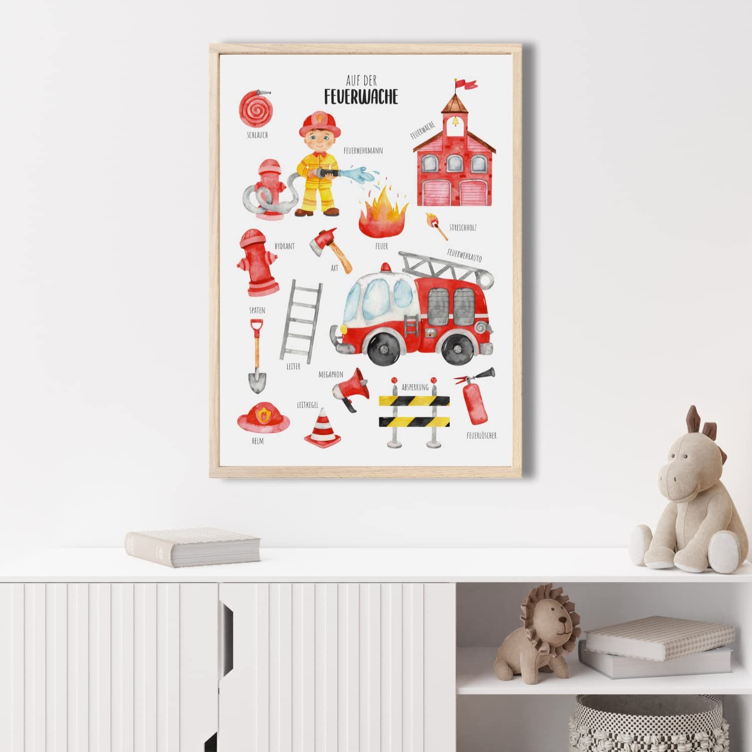 MeinBaby123® Poster Kinderzimmerposter,  Feuerwehr V1 günstig online kaufen