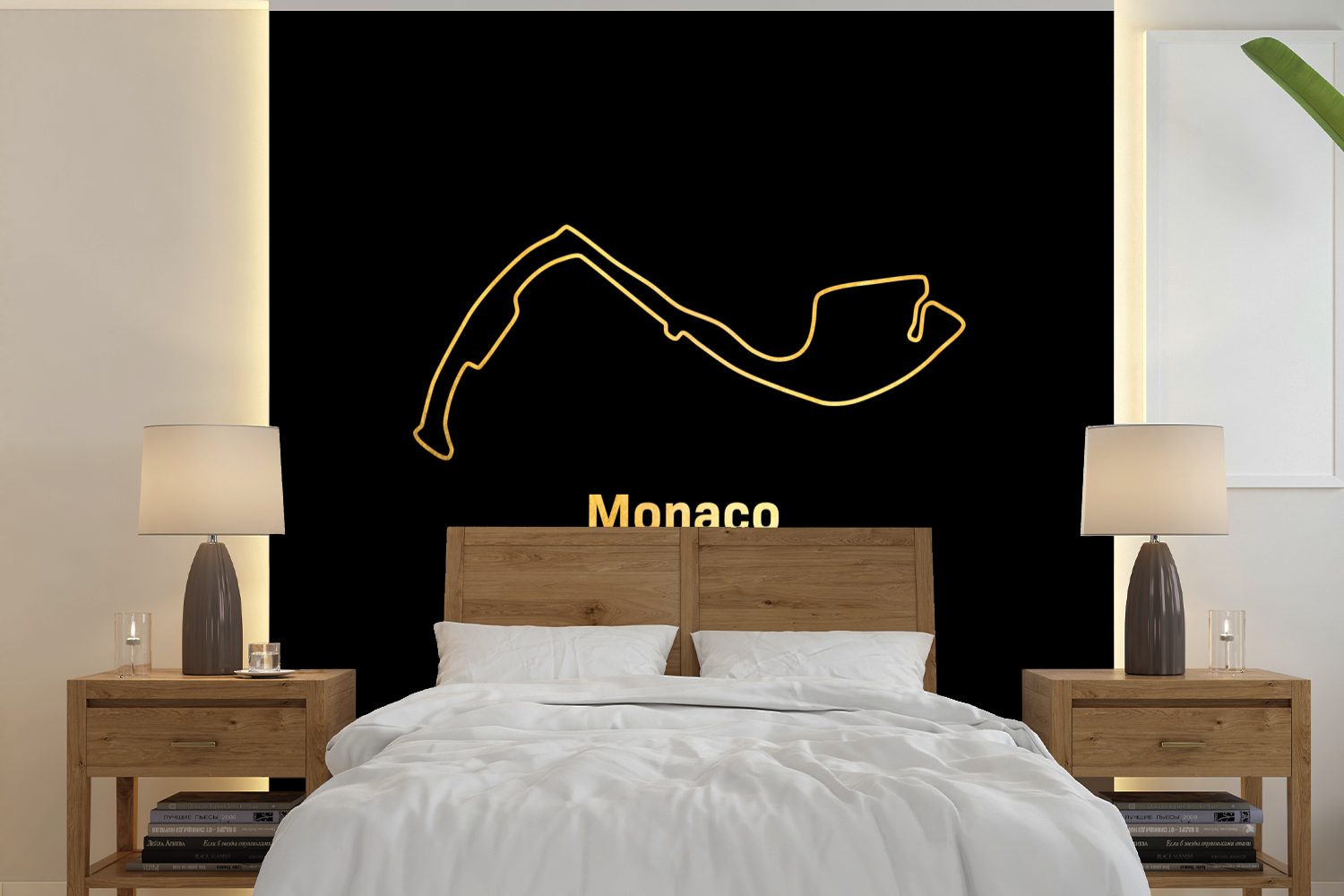 MuchoWow Fototapete F1 - Rennstrecke - Monaco, Matt, bedruckt, (5 St), Vinyl Tapete für Wohnzimmer oder Schlafzimmer, Wandtapete