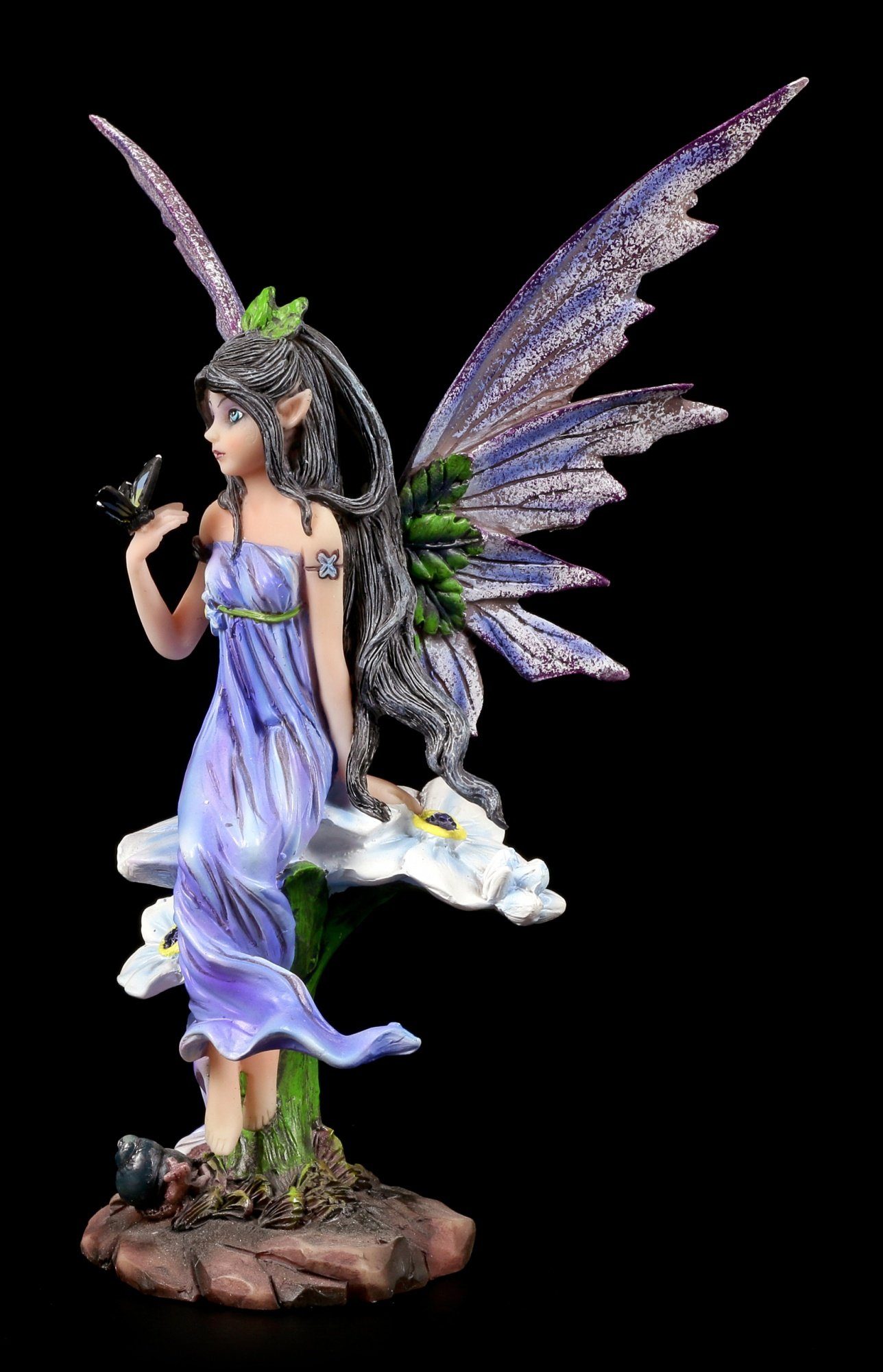 Figuren Shop GmbH Dekofigur Frühlings Elfen Figur mit Schmetterling - Fee Dekoration