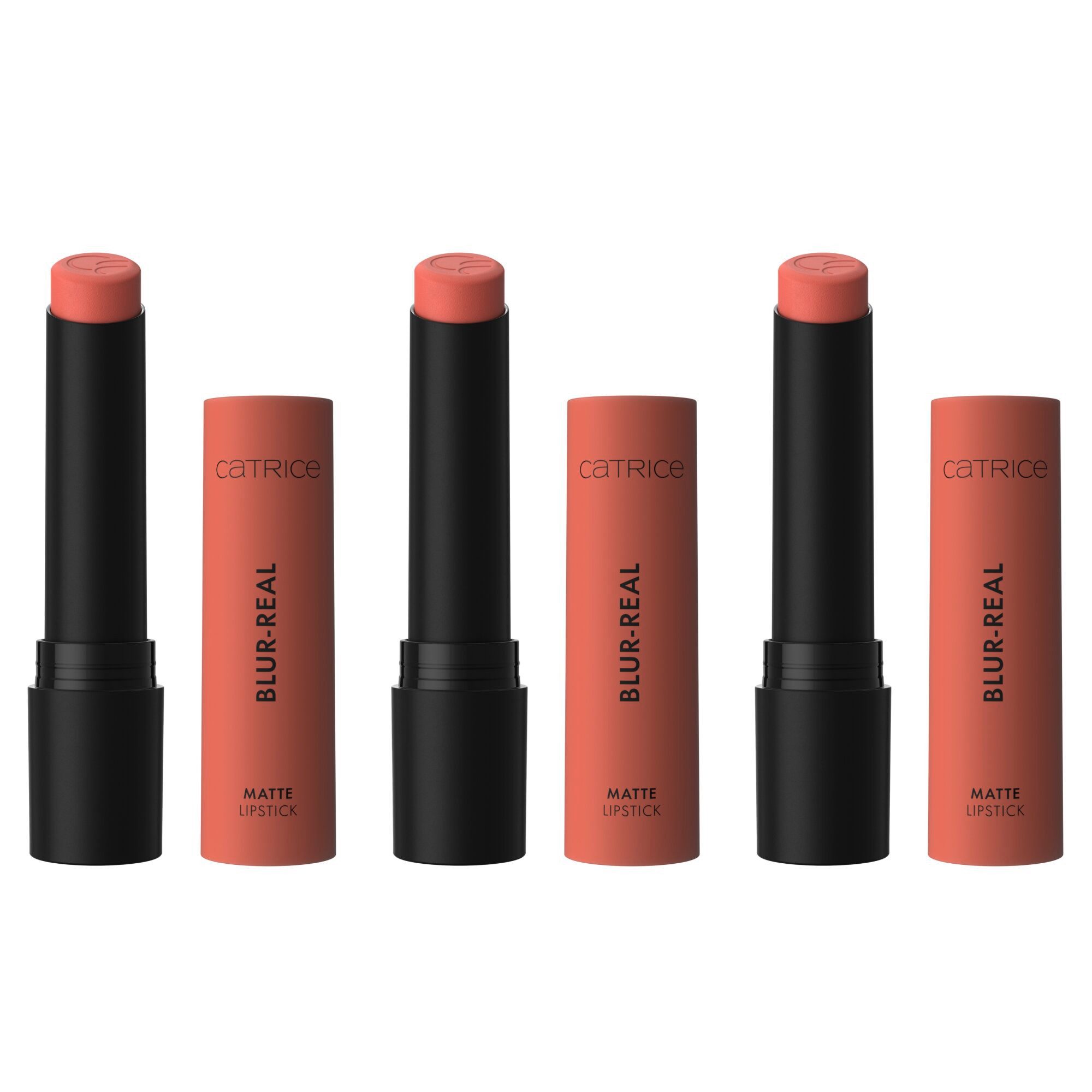 Catrice Lippenstift BLUR-REAL MATTE LIPSTICK, 3-tlg., soft-matter Lippenstift mit Blurred-Finish und Ceramiden