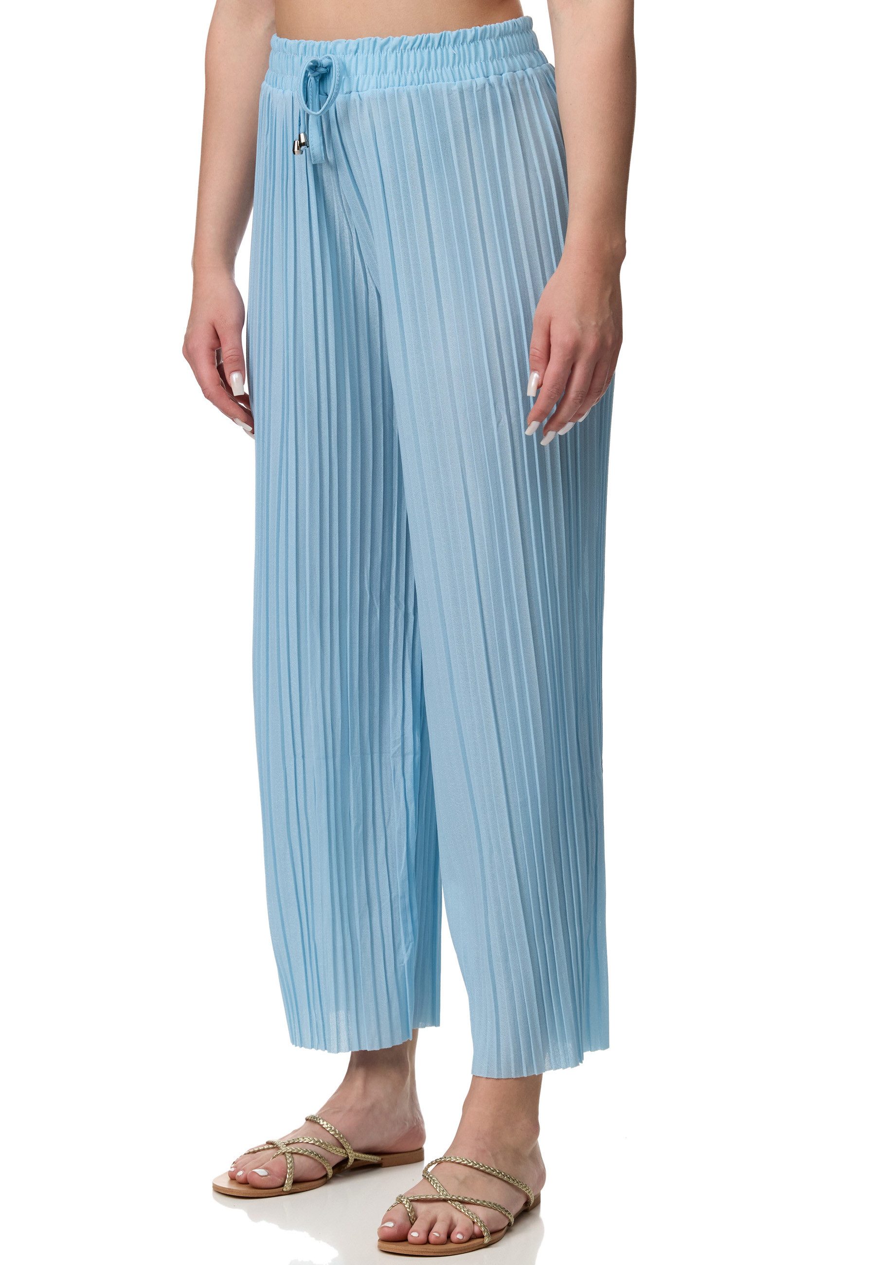Worldclassca Stoffhose Worldclassca Stoffhose Plissierte Sommer Hose weitem Bein Faltenhose Neue Kollektion - Stilvolle und gemütliche Sommer Mode für Damen