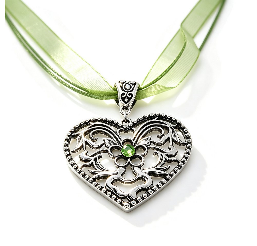 nsihing Schmuckset Trachtenschmuck,bayerischer Dirndl-Schmuck,Bierfest Herz-Halskette (1-tlg), Bayerische Trachtenkette mit Strass-Herzanhänger und für Damen