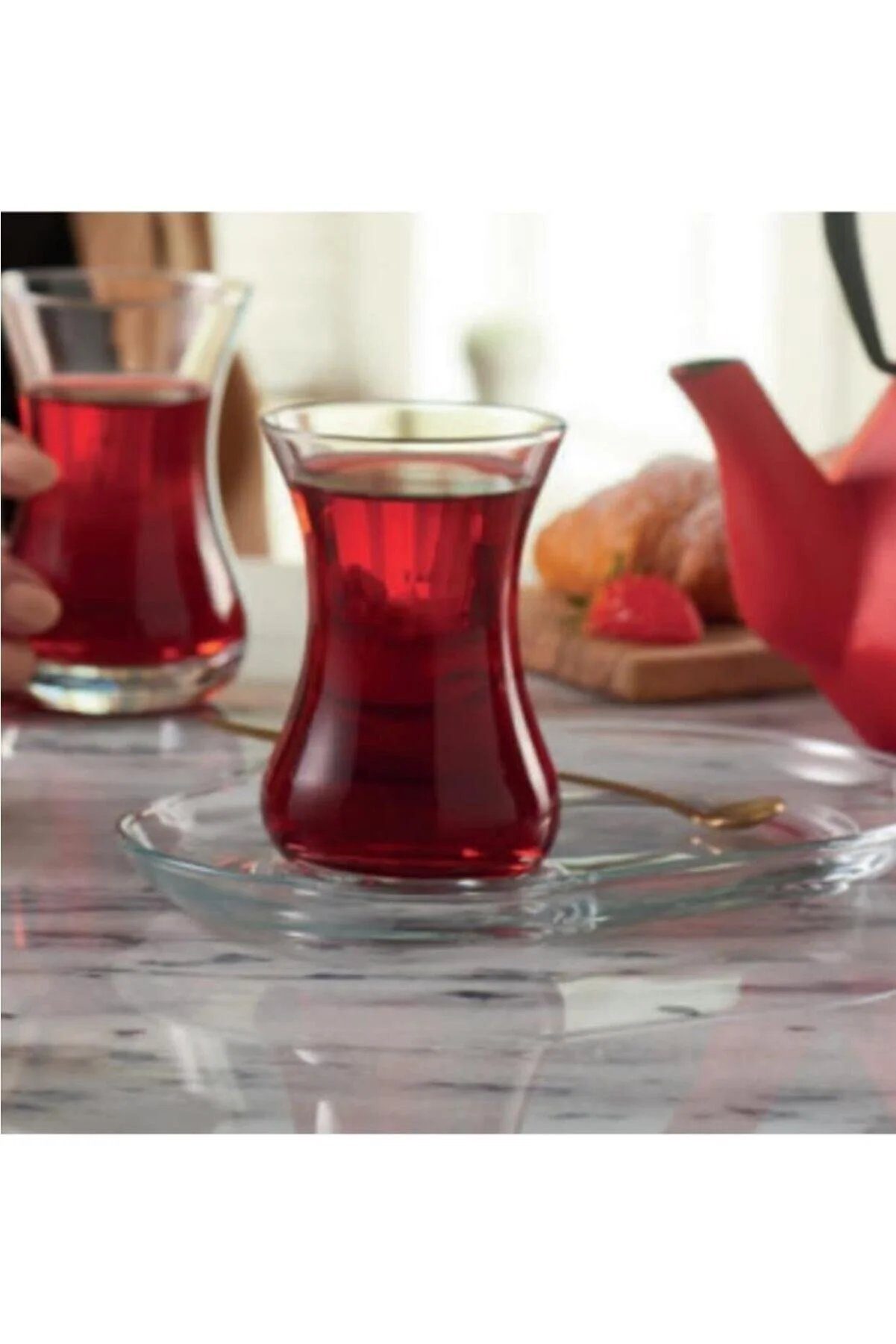 Pasabahce Teeservice 4er set 2x Teeglas + 2x UntertasseTeeglas 125ml transparent (4-tlg) – Bild 4 von 4