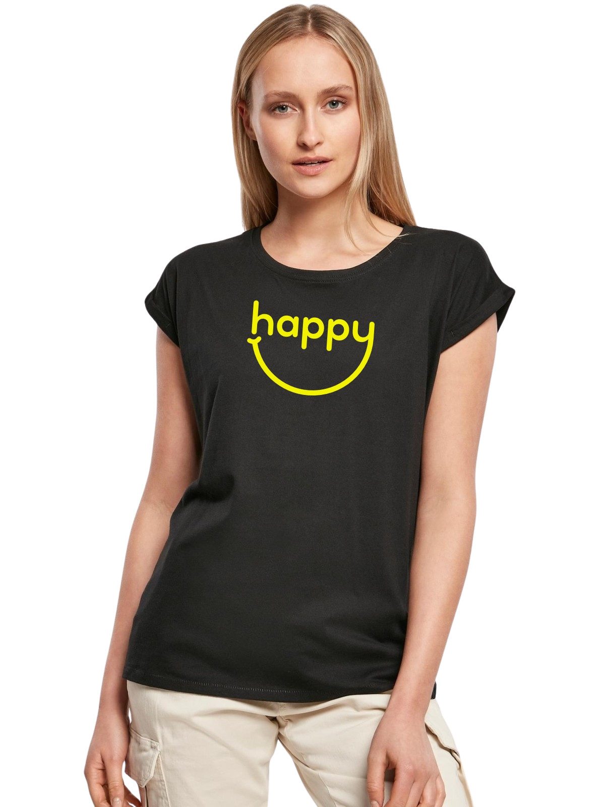 Be Famous Print-Shirt Classic Roll Up HAPPYSMI (1-tlg., keine)