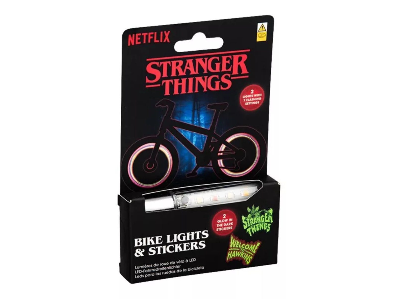 Stranger things Schreibtischlampe Stranger Things LED-Licht-Ventilkappe für Fahrrad/Auto + Aufkleber