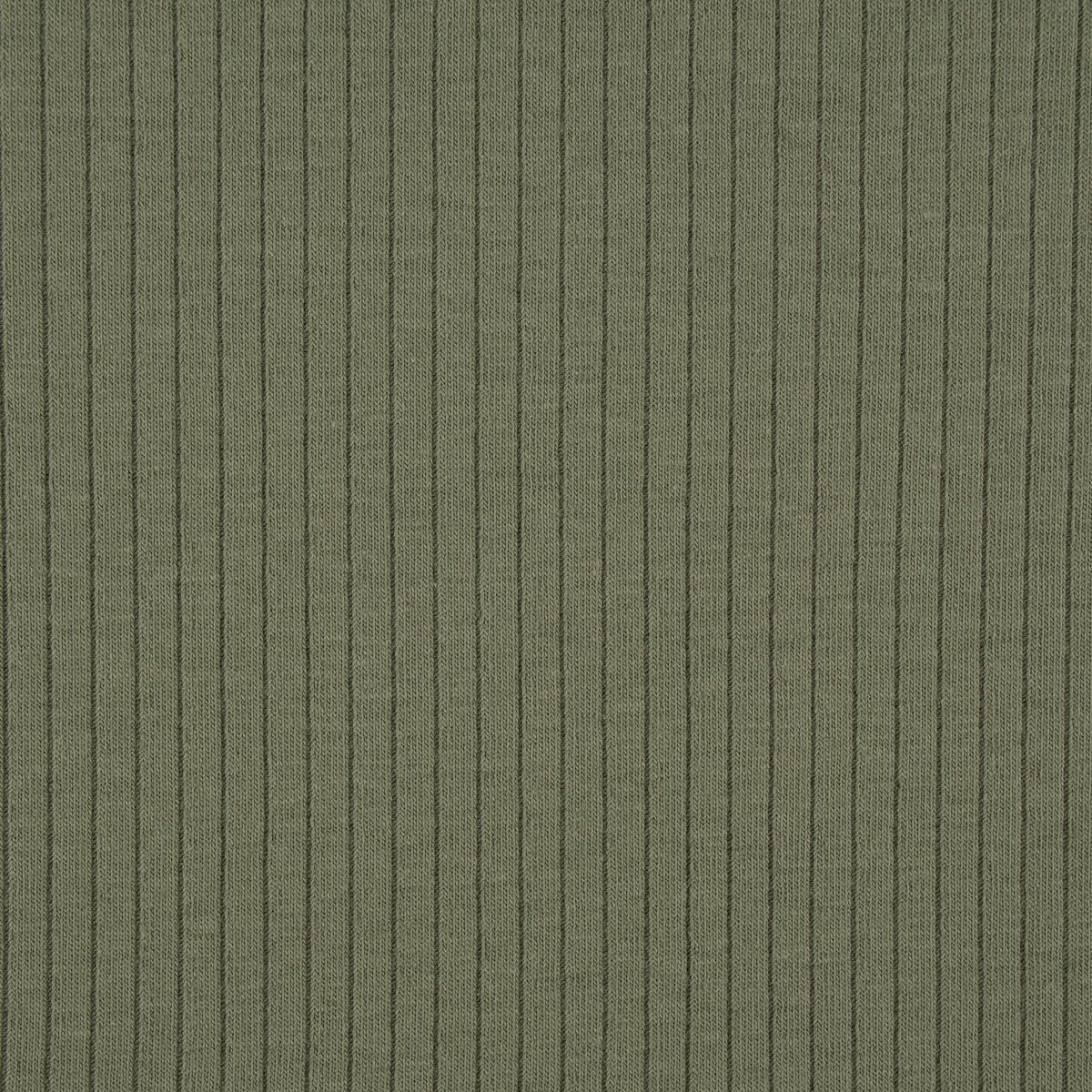 Stoff Feinstrick Jersey Mandy gerippt einfarbig khaki grün 1,40m Breite