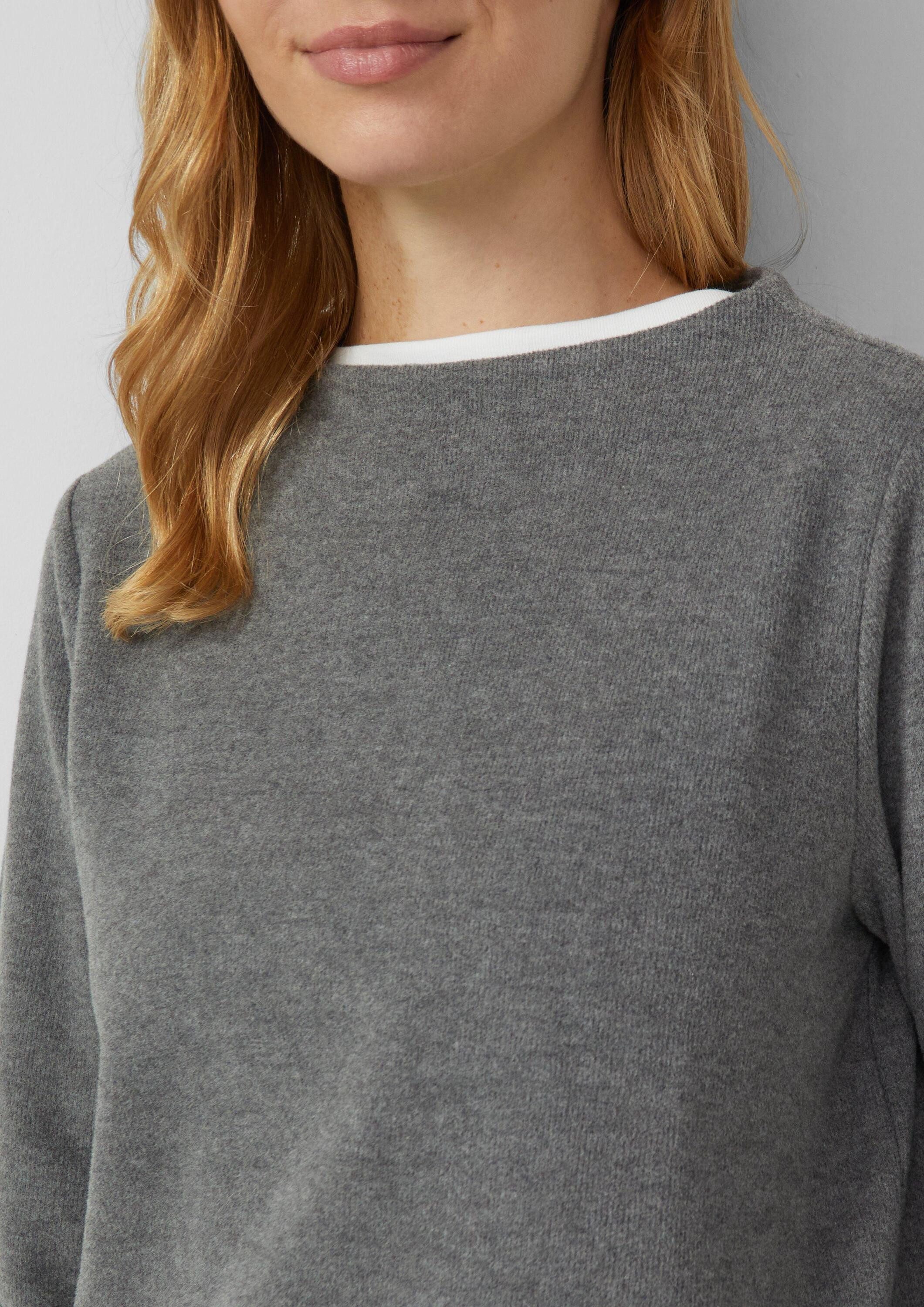 s.Oliver Sweatshirt Sweatshirt Weiches Sweatshirt mit Stehkragen